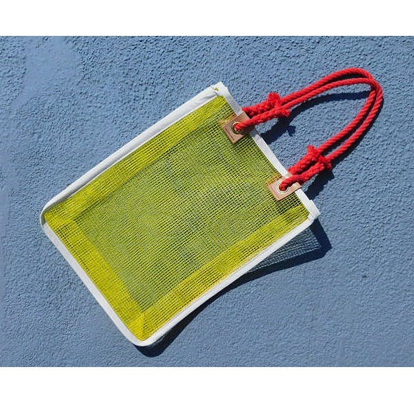 KNOT bag（網）＜Mサイズ＞　イエロー×レッド