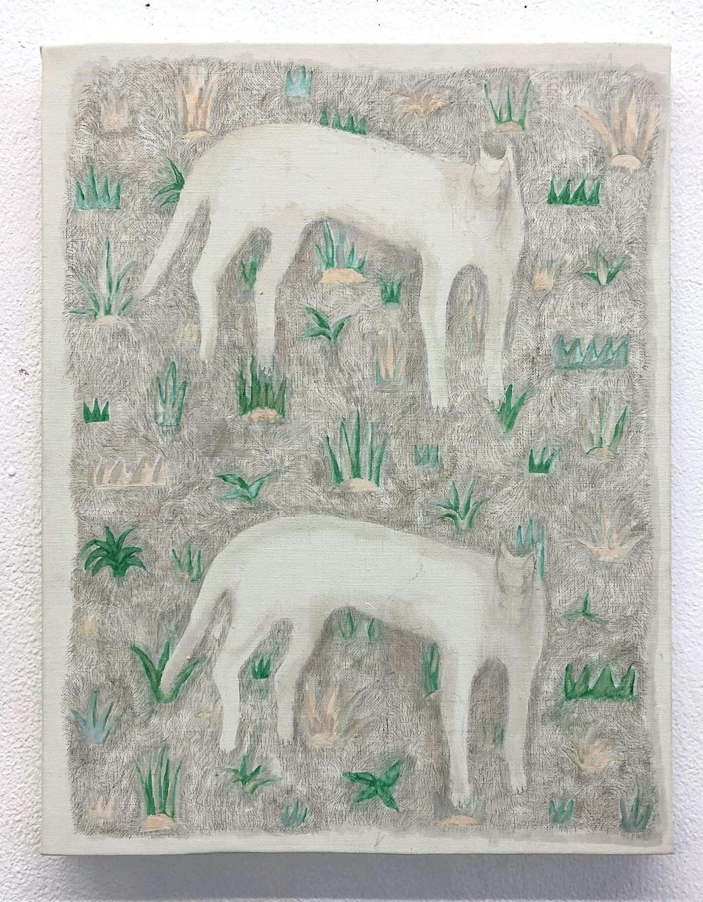 原っぱ模様とネコ/Cats, Meadows pattern