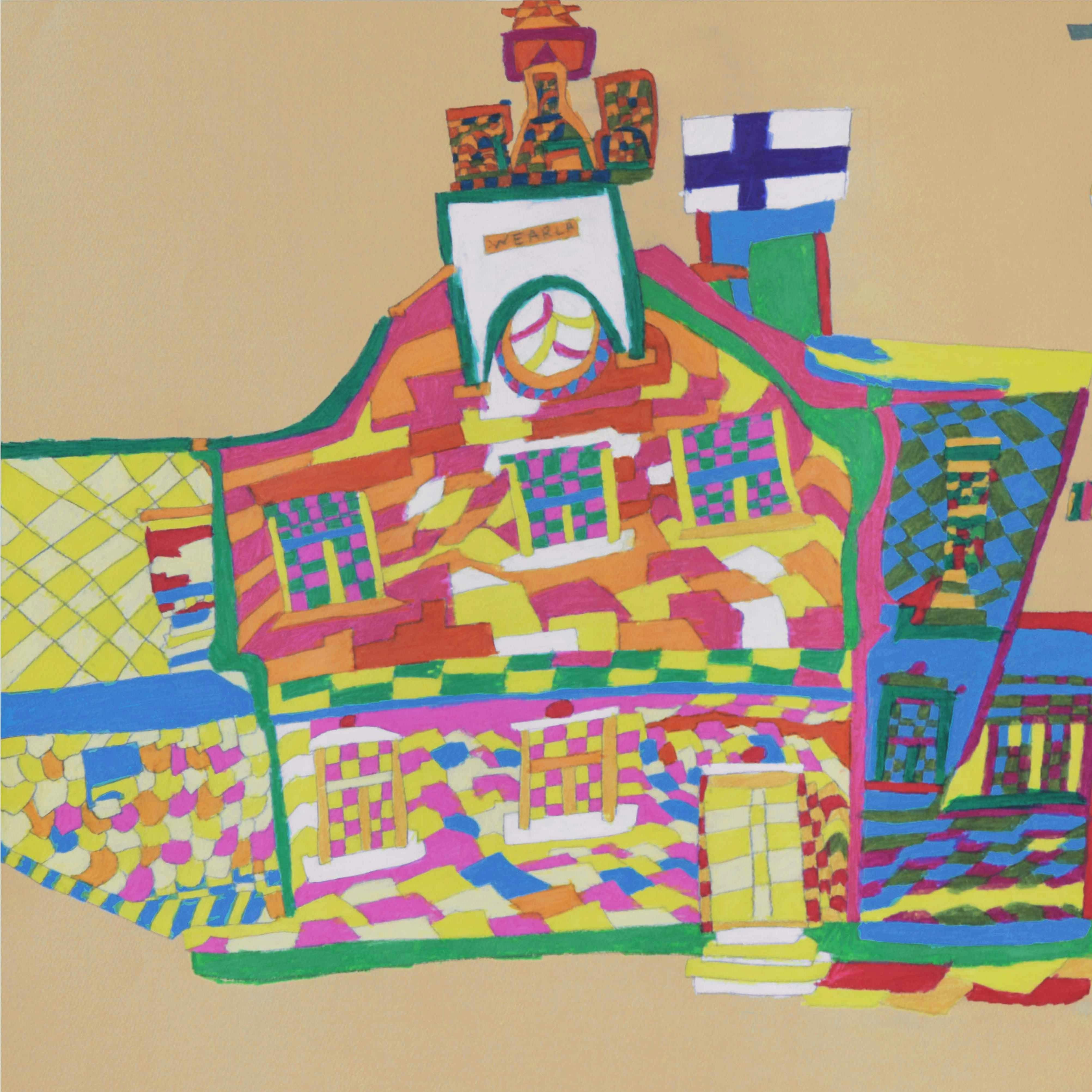 シュトルーヴェの測地弧とヘリコプター フルーツの記者 ヴェルラの工場