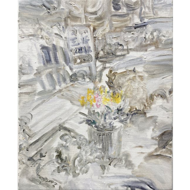 王将とチューリップ