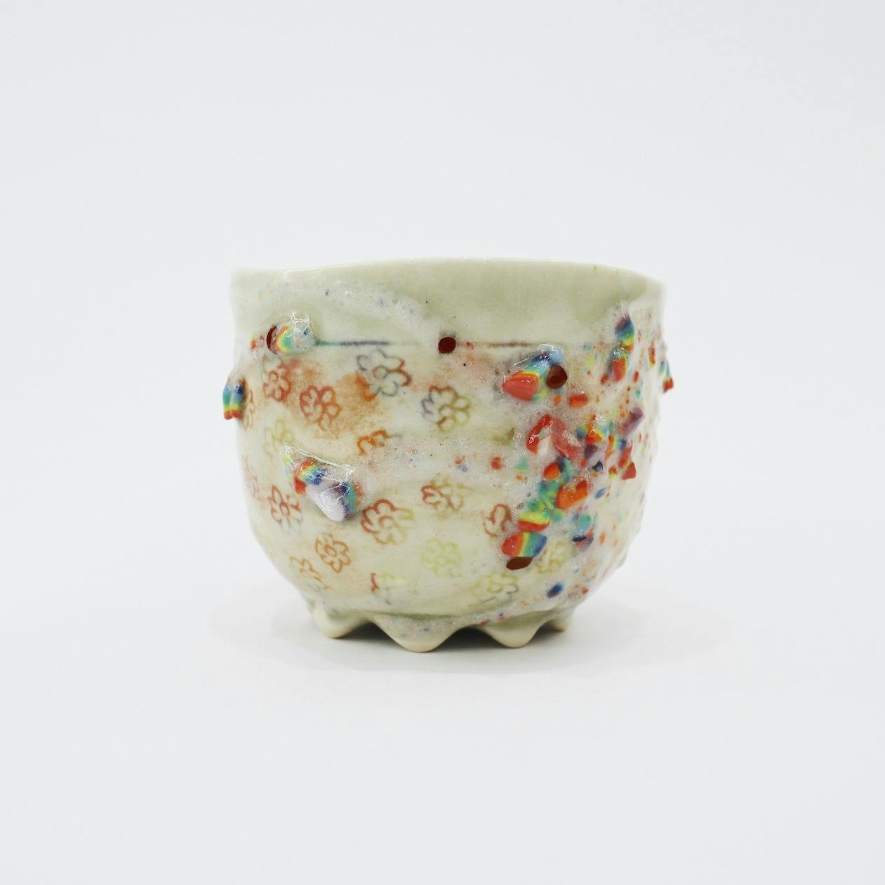 かけらのかけら釉カップ かすみ草