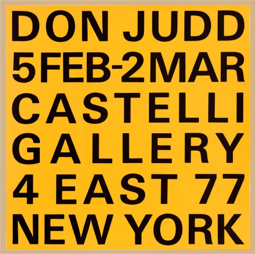 展覧会（1966）ポスター + オーダーフレーム：ドナルド・ジャッドの 