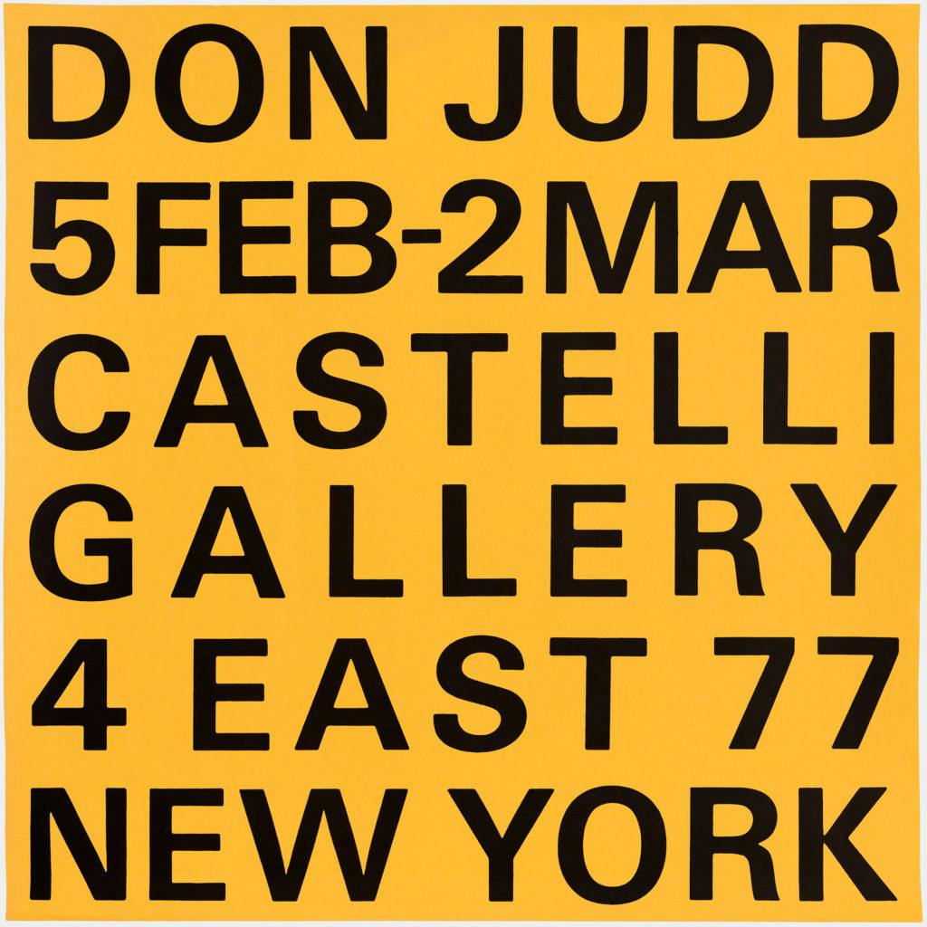 Donald Judd: 展覧会（1966）ポスター