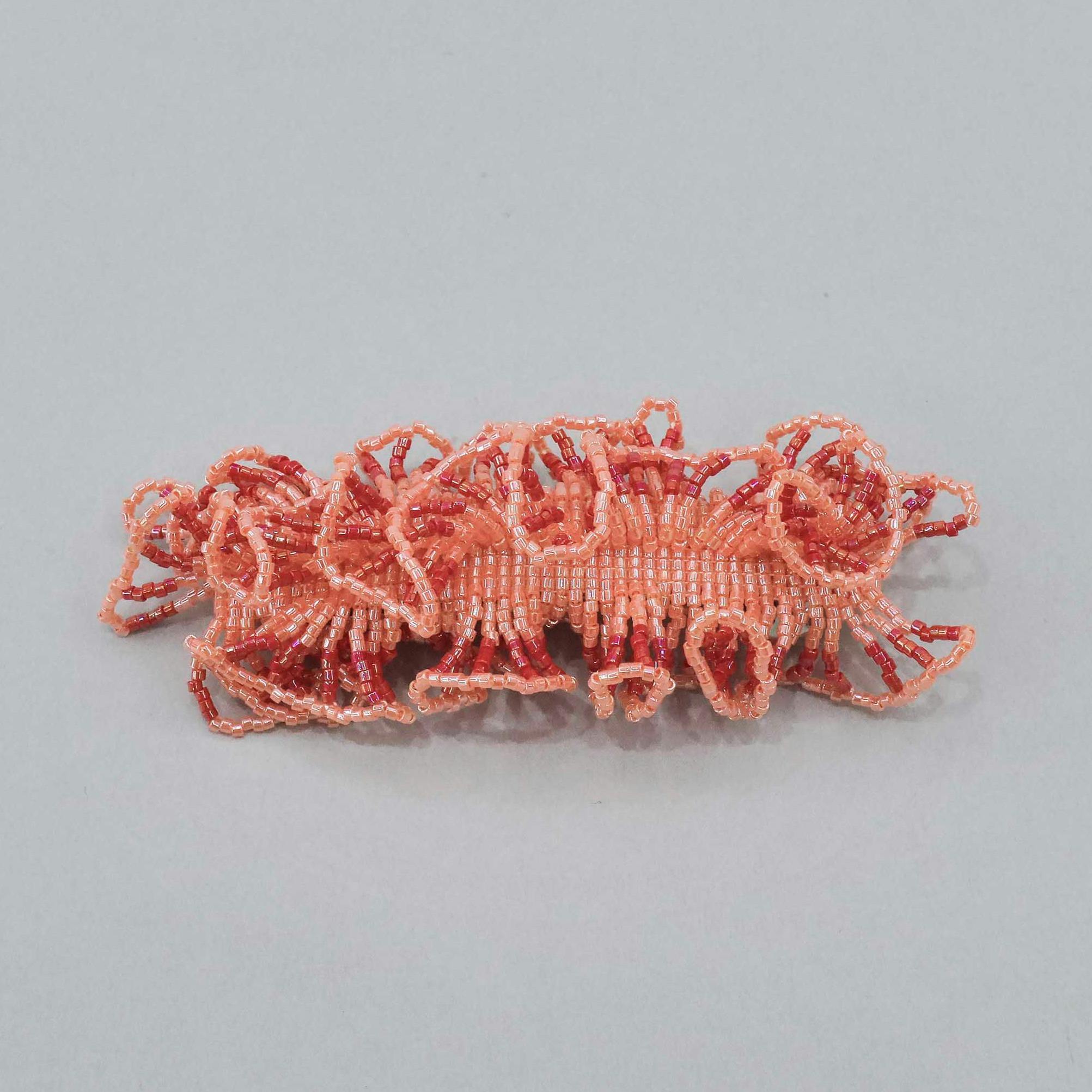 フリルバレッタ（アプリコットレッド）