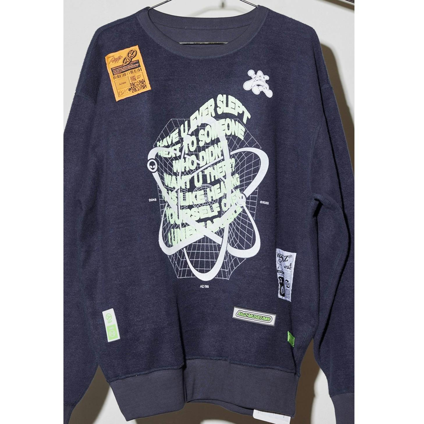 Koji Shiouchi x AtoZ MUSEUM® x BODYSONG.：ACID_sweatshirt_KSxBS. _NAVY