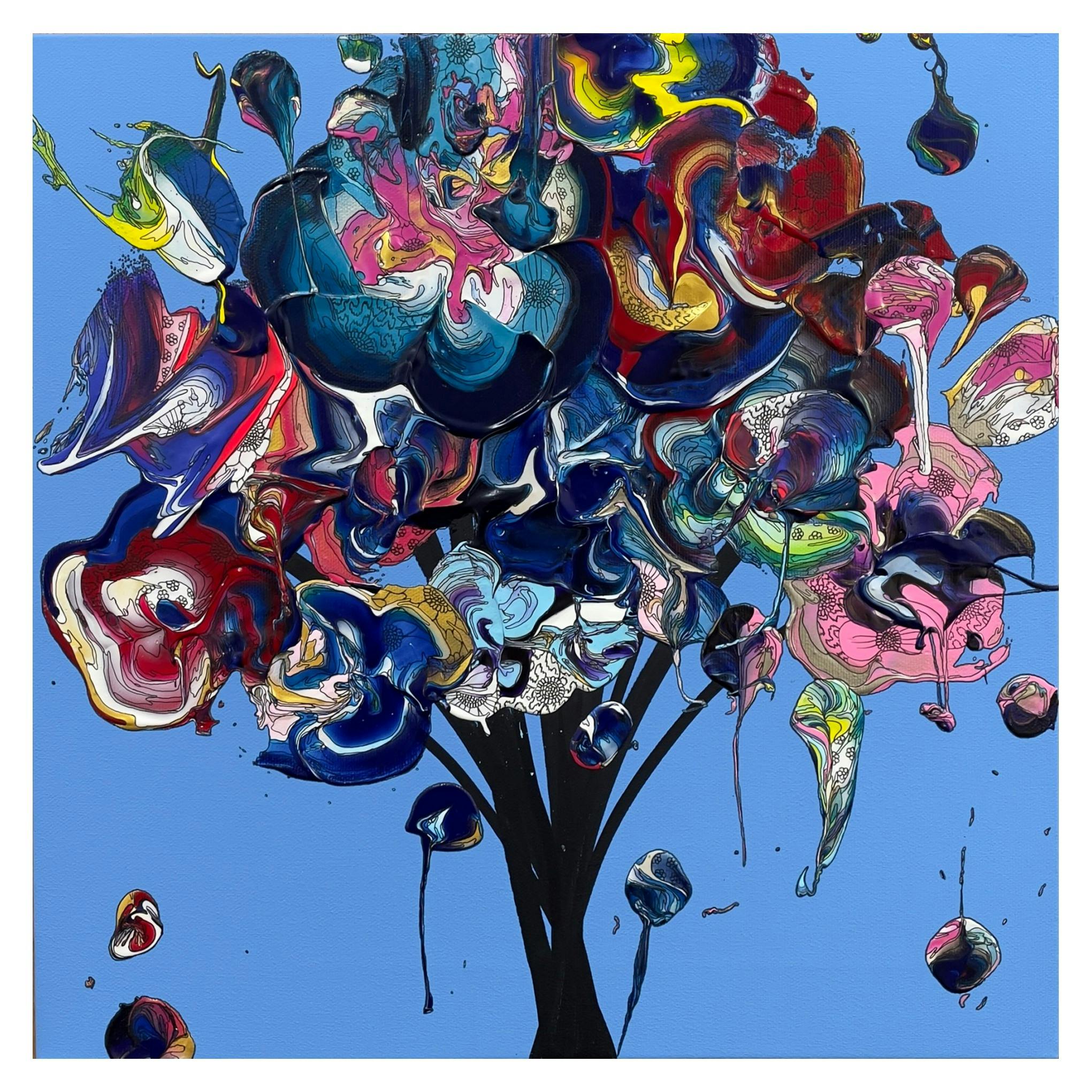 Abstract Bouquet 220417 (Sax Blue x Red)