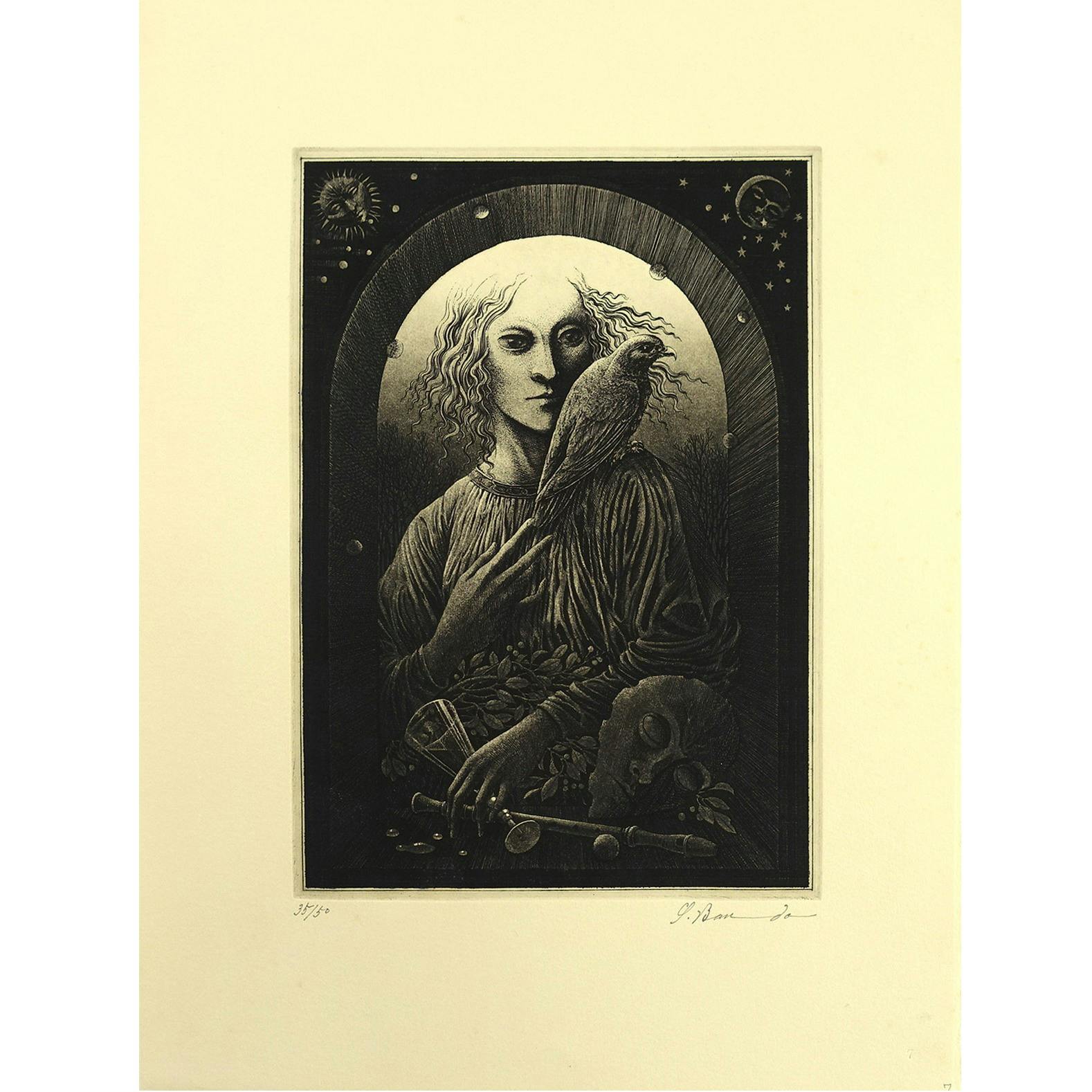 坂東壮一　版画集「夢の罠」より「記憶は死に絶えた烙と共に」