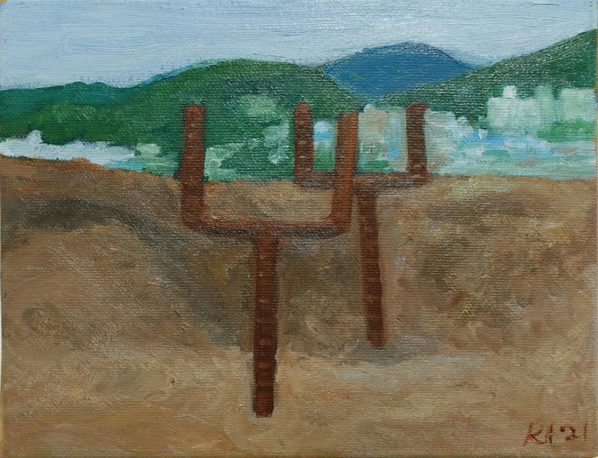 絵画。公園にて