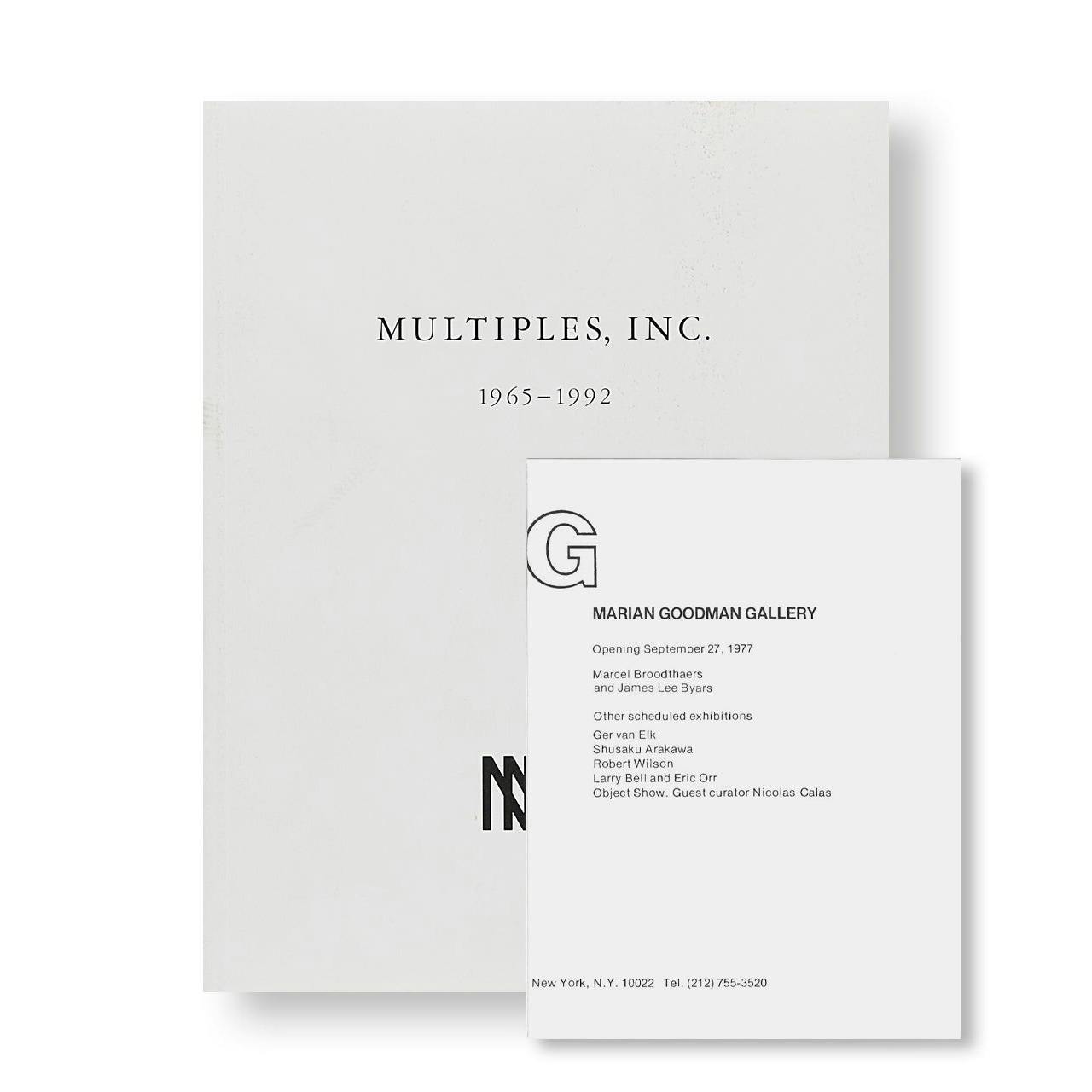 MULTIPLES, INC. 1965-1992 WITH ANNOUNCEMENT FOR THE OPENING OF MULTIPLES GALLERY AND MARIAN GOODMAN GALLERY, 1977. [EDITION]