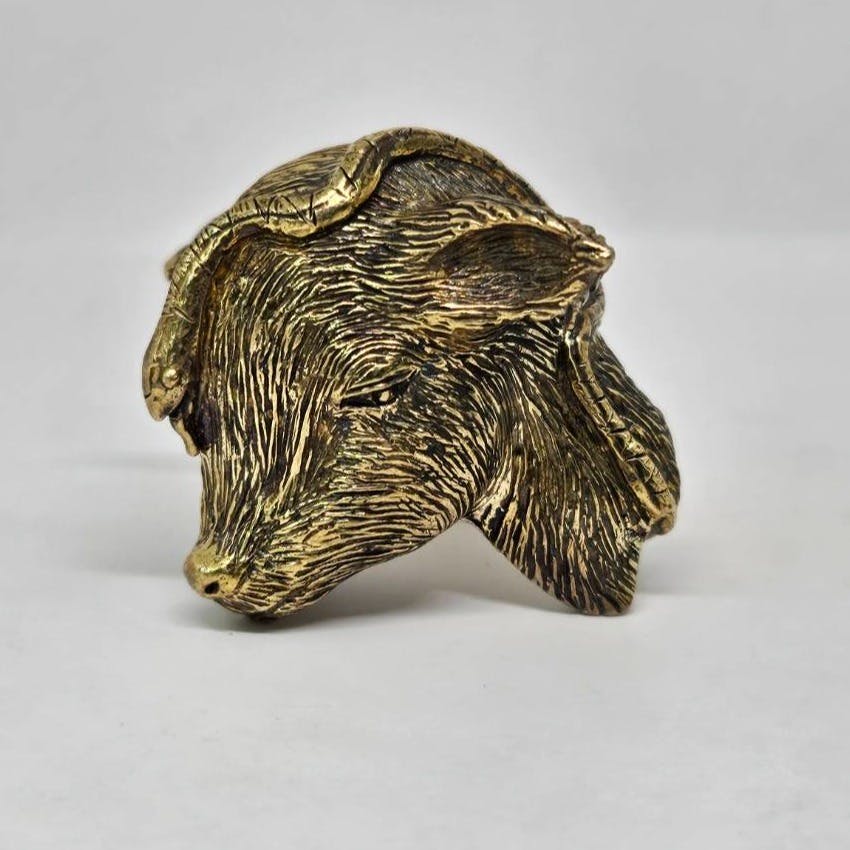 【予約販売】「千鹿頭」リング（真鍮）