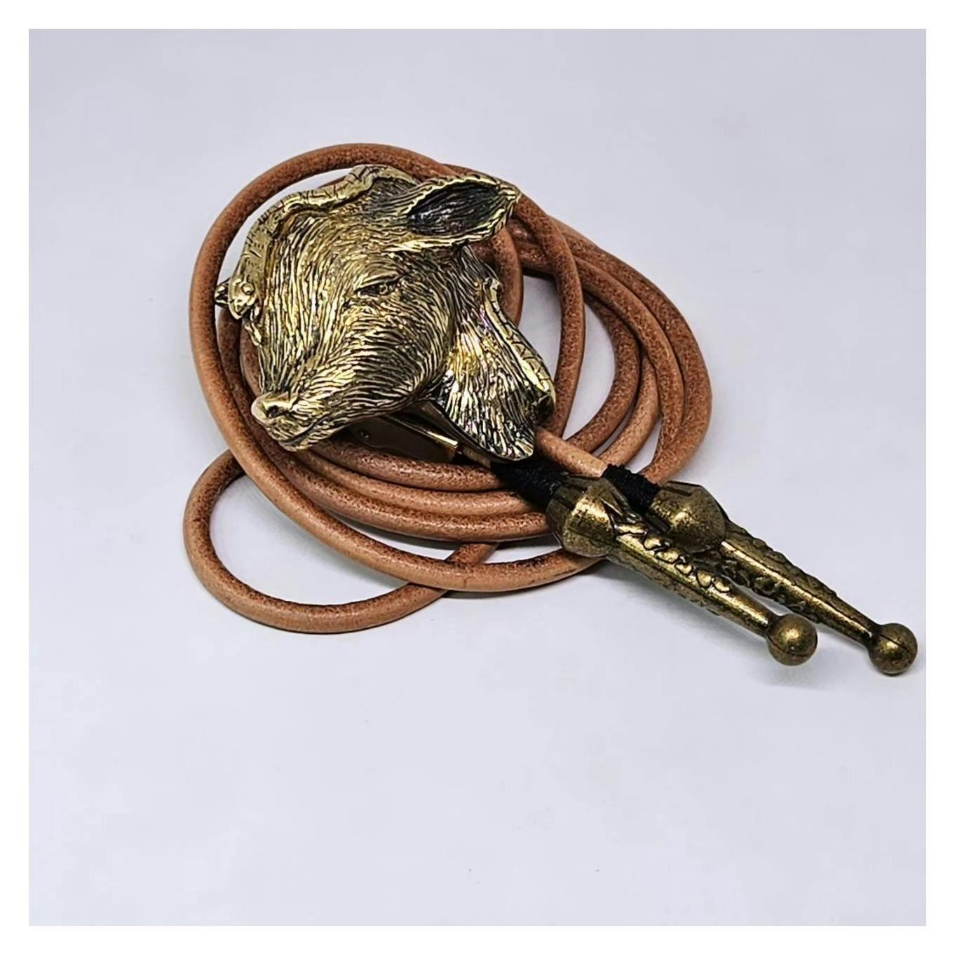 【予約販売】「千鹿頭」ループタイ（真鍮）