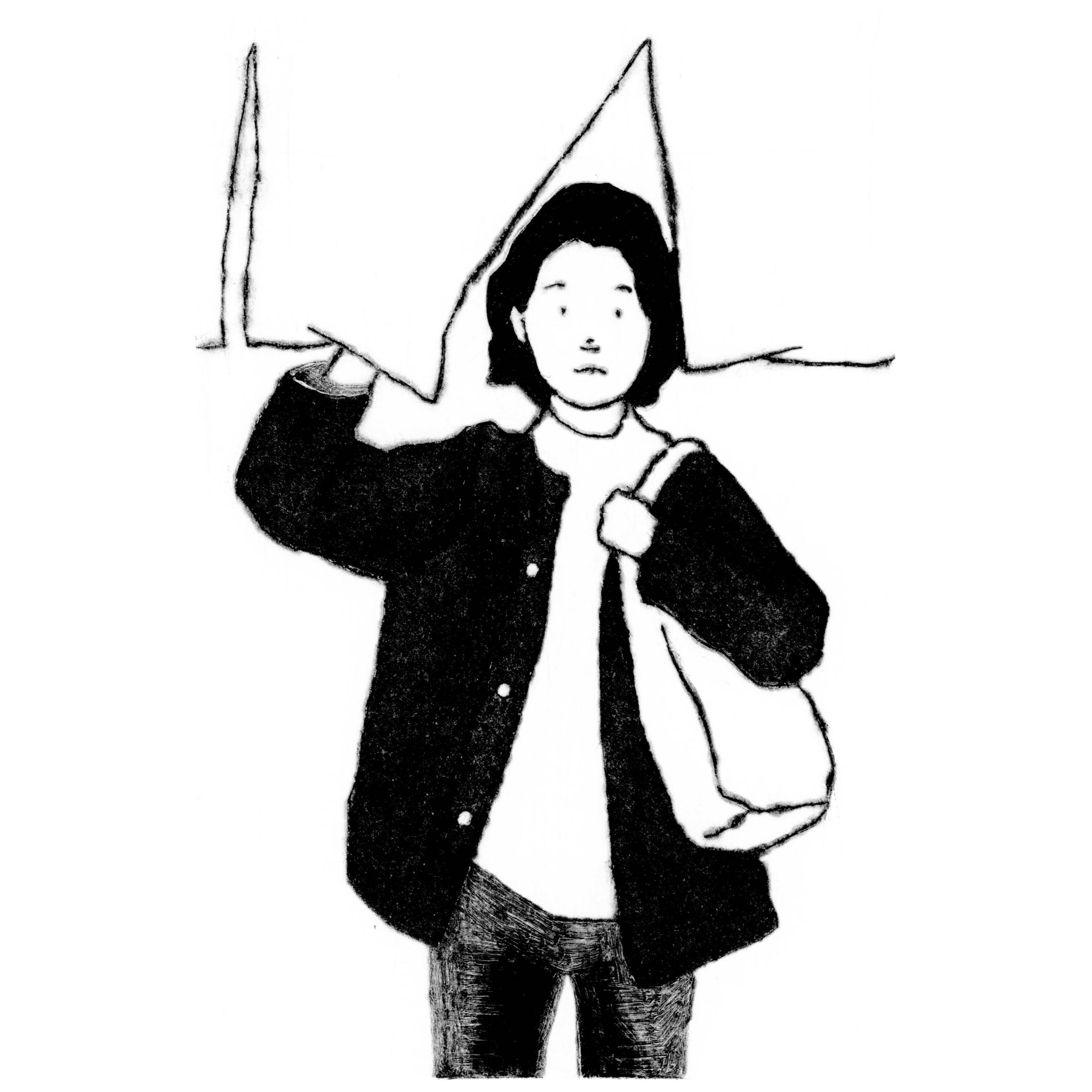 挿絵原画 - 西川美和「ハコウマに乗って」 第23回「ふるさと」-『文藝春秋』2023年1月号