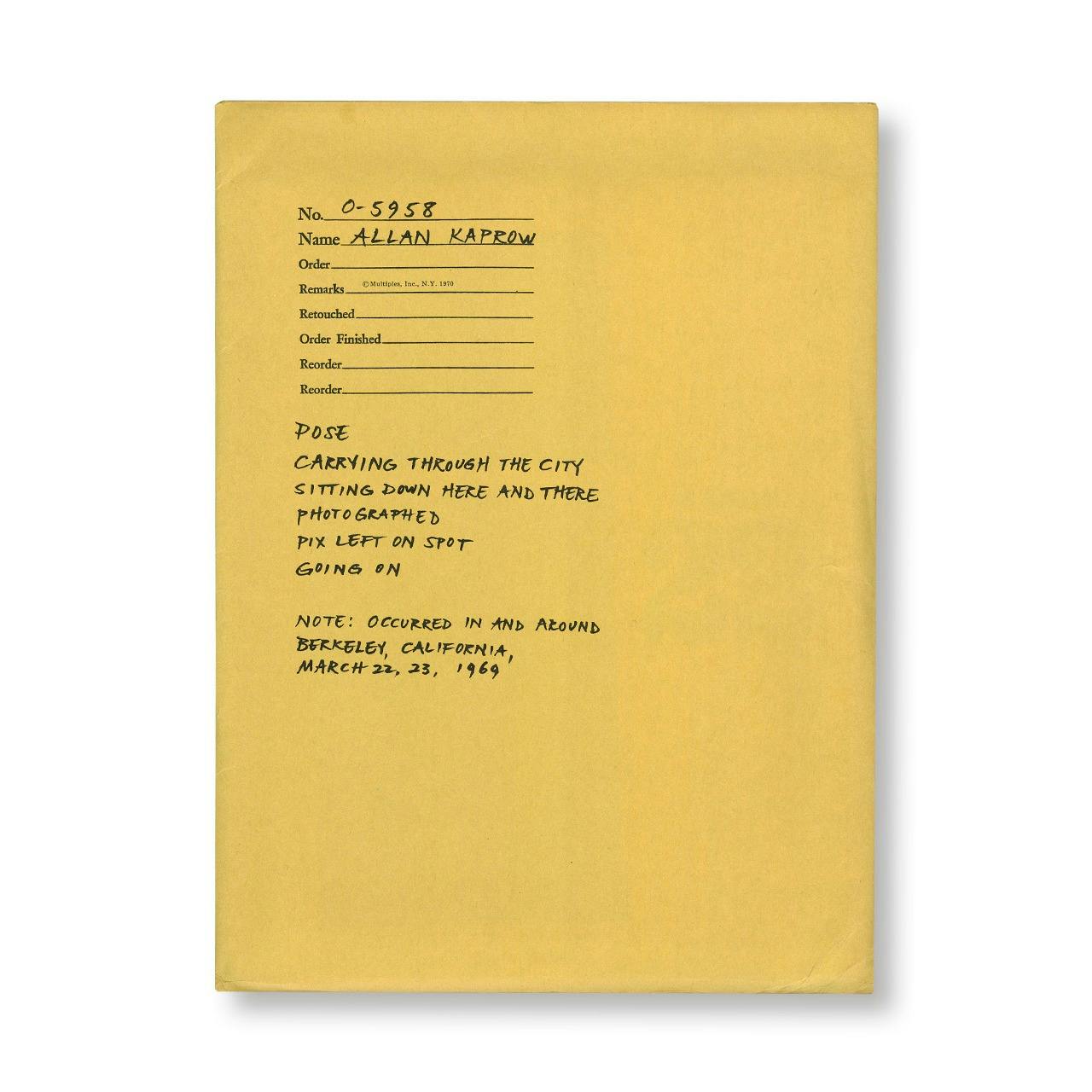 POSE: CARRYING CHAIRS THROUGH THE CITY, SITTING DOWN HERE AND THERE, PHOTOGRAPHED, PIX LEFT ON SPOT, GOING ON, 1970