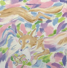 Fox in pastel colors
