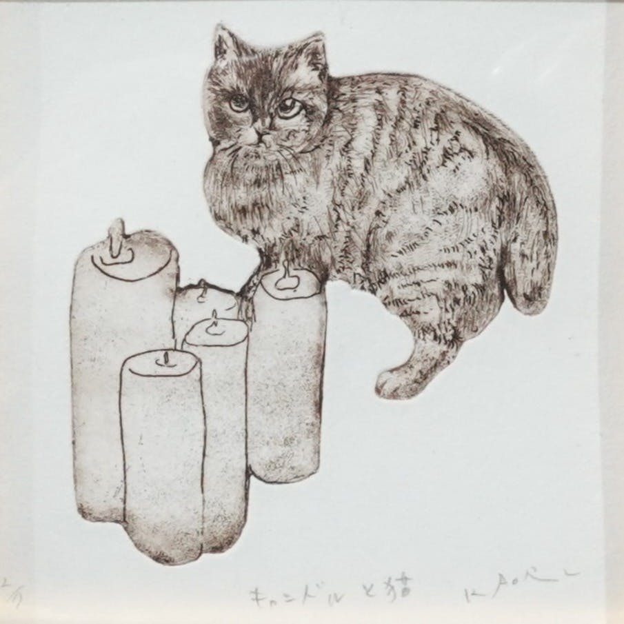 キャンドルと猫