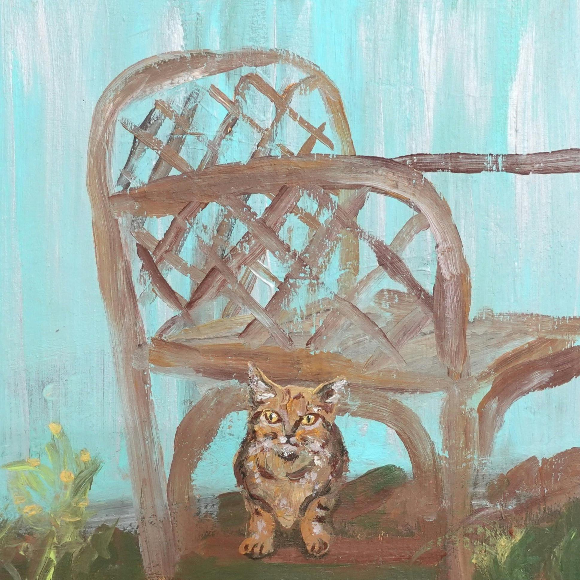 ノラ猫とベンチ