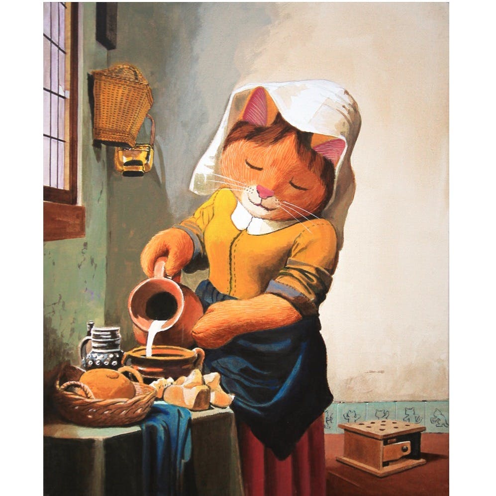 牛乳を注ぐメス猫 / ヨハネス・フェルネーコ 作