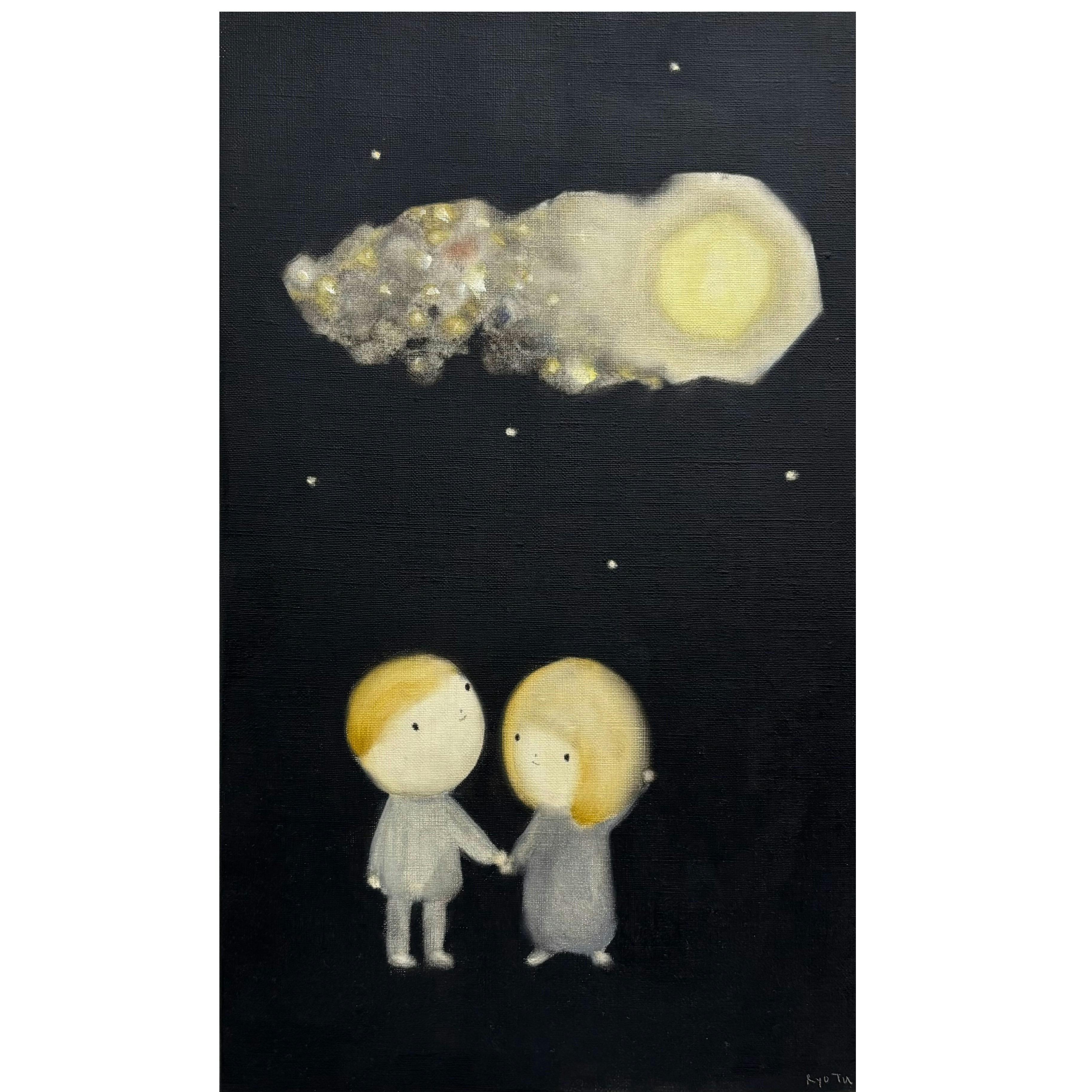 月と星を乗せた飛行船