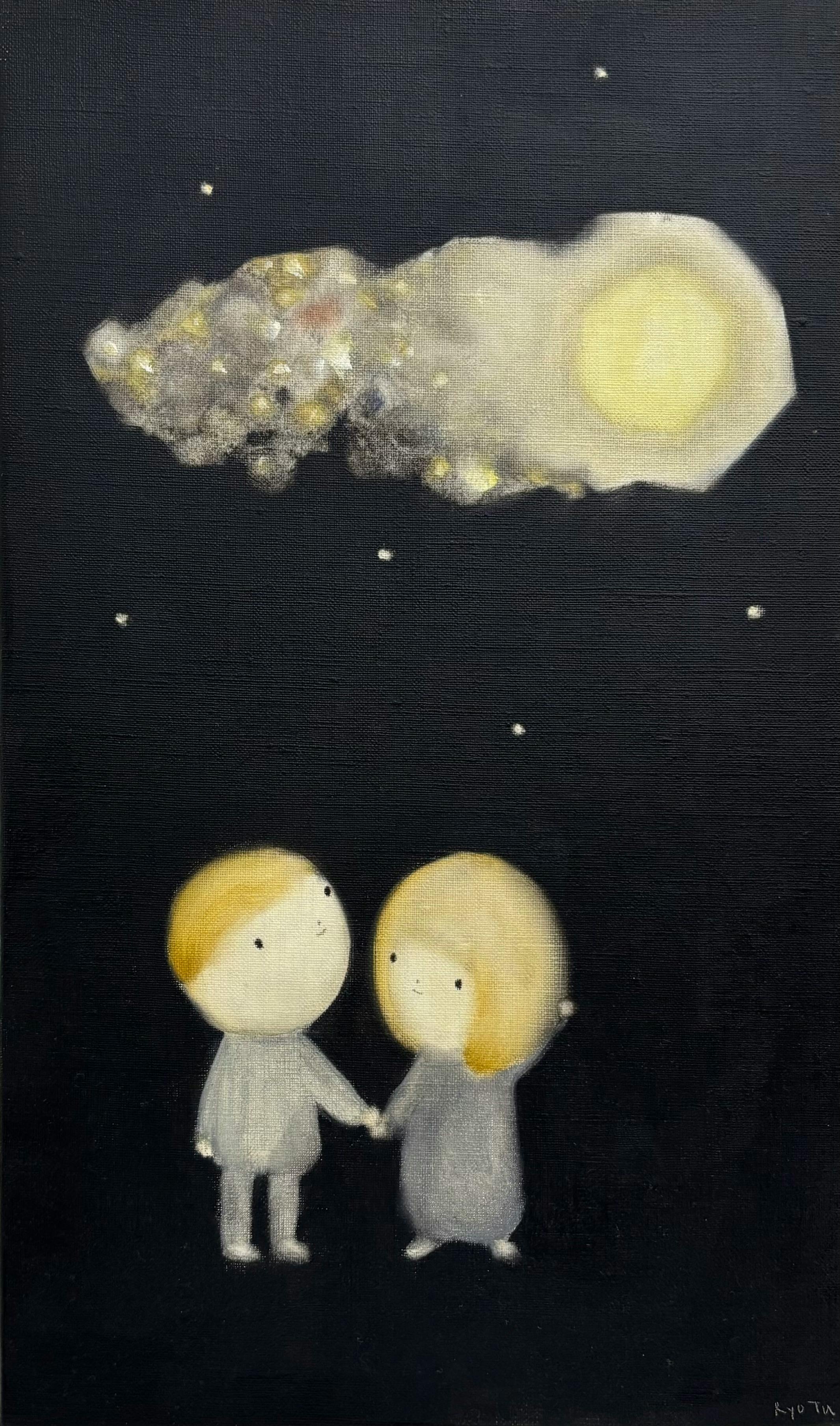 月と星を乗せた飛行船