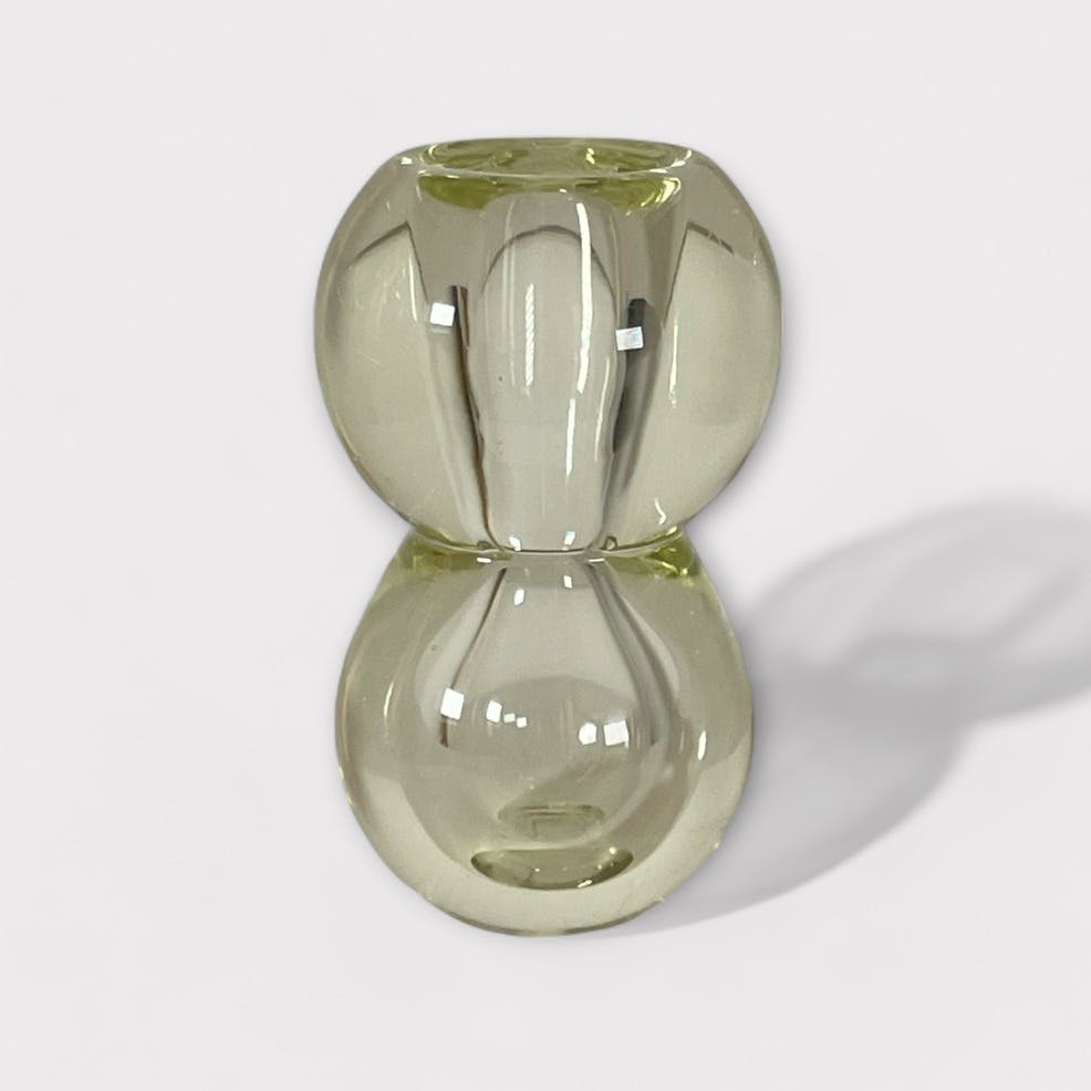 白瑠璃ガラス二重玉花器