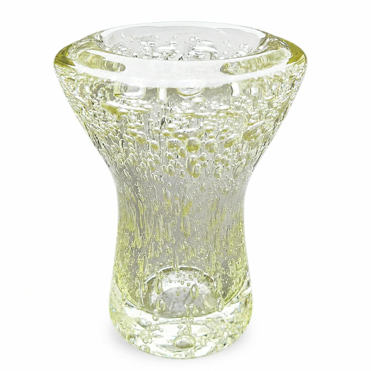 白瑠璃ガラス HAKURURI Bubble Water Solid Vessel