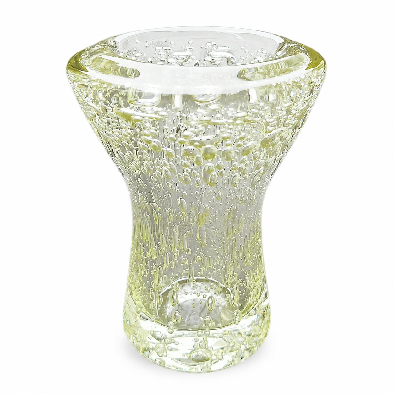 白瑠璃ガラス HAKURURI Bubble Water Solid Vessel