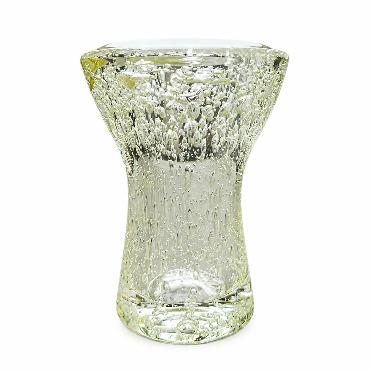 白瑠璃ガラス HAKURURI Bubble Water Solid Vessel
