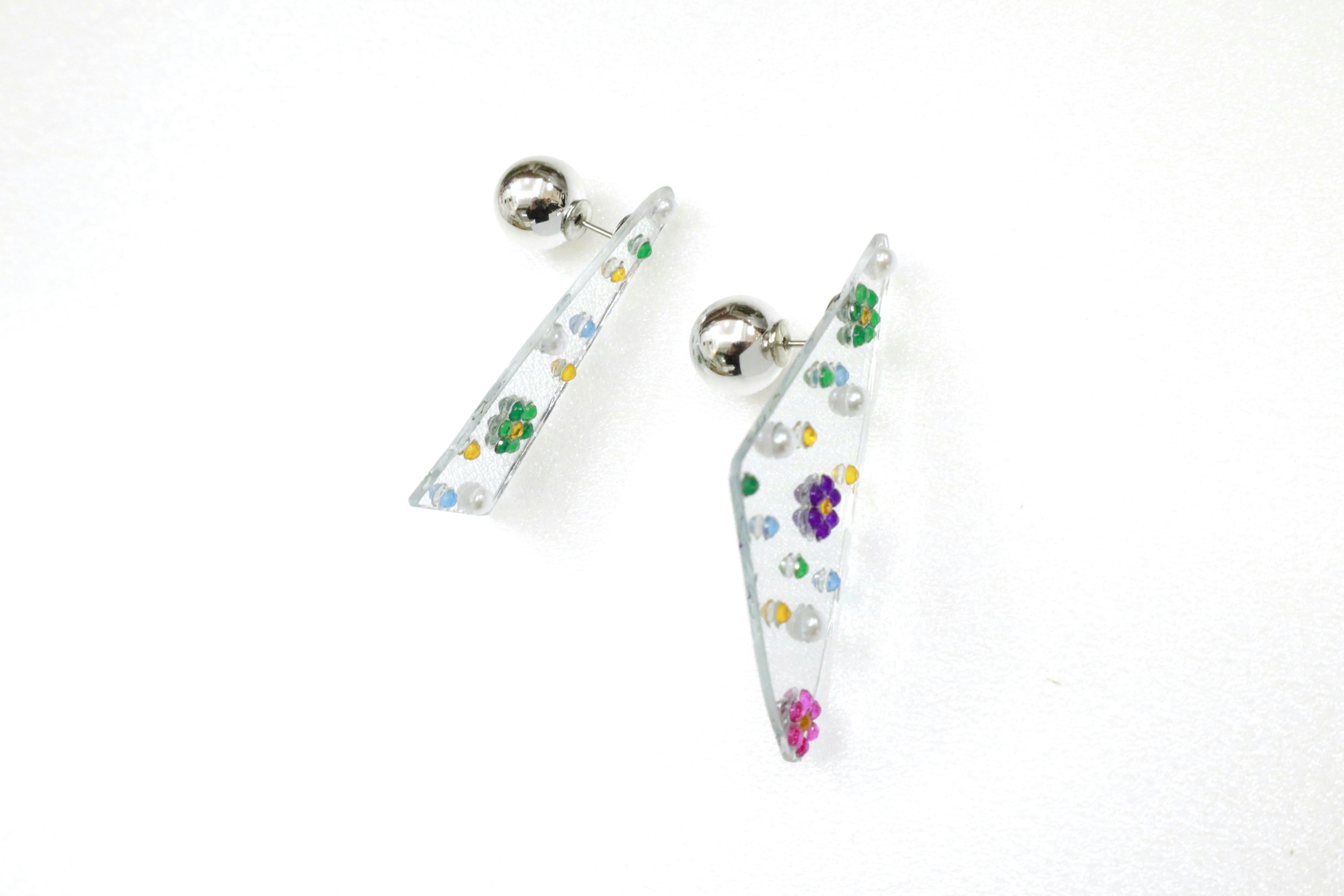 Dot Flower Mirror ピアス大 10212