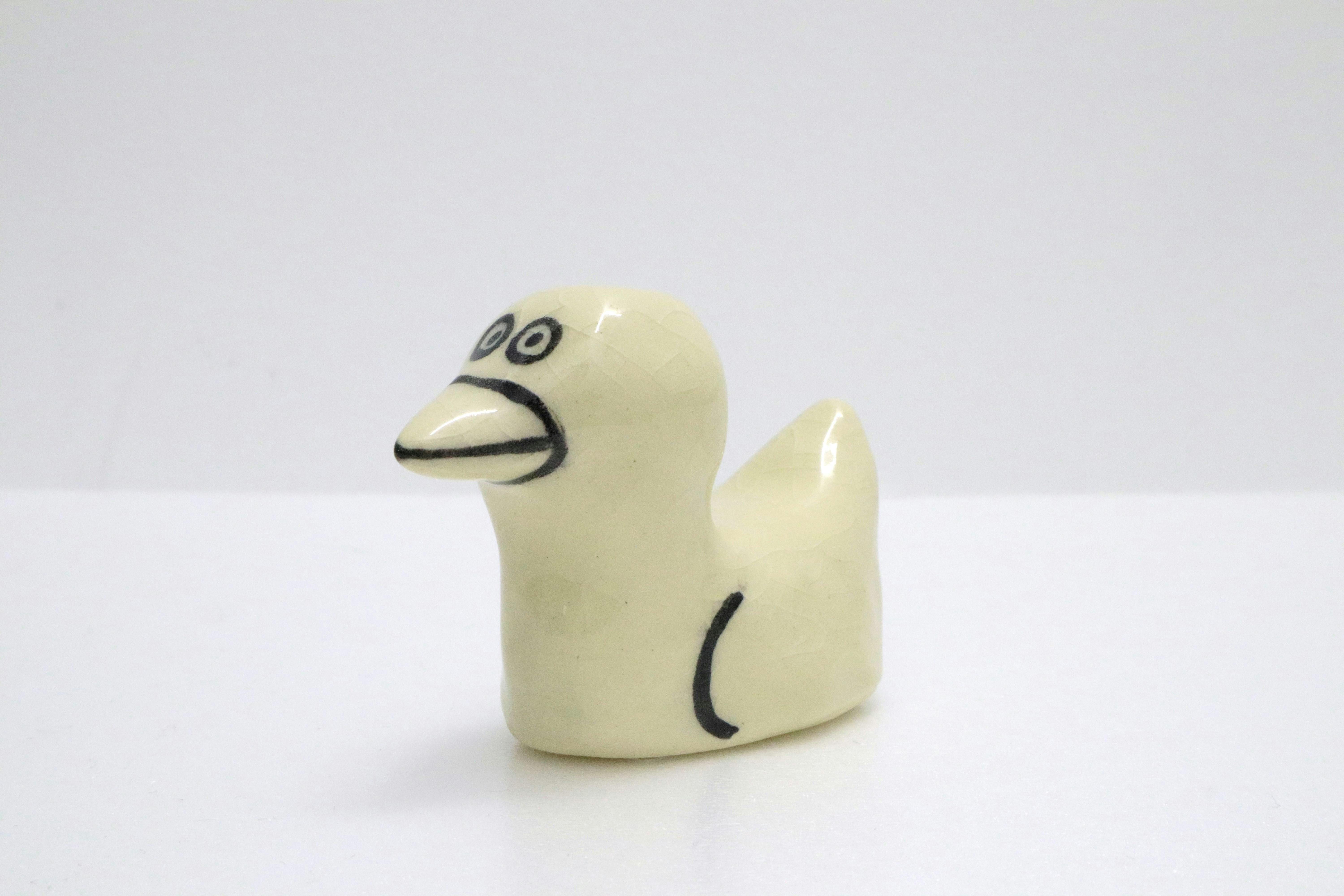サンダースタジオ　陶器　鳥（親・一輪挿し）