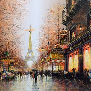 パリ、夜のエッフェル塔（ジクレー、30号）