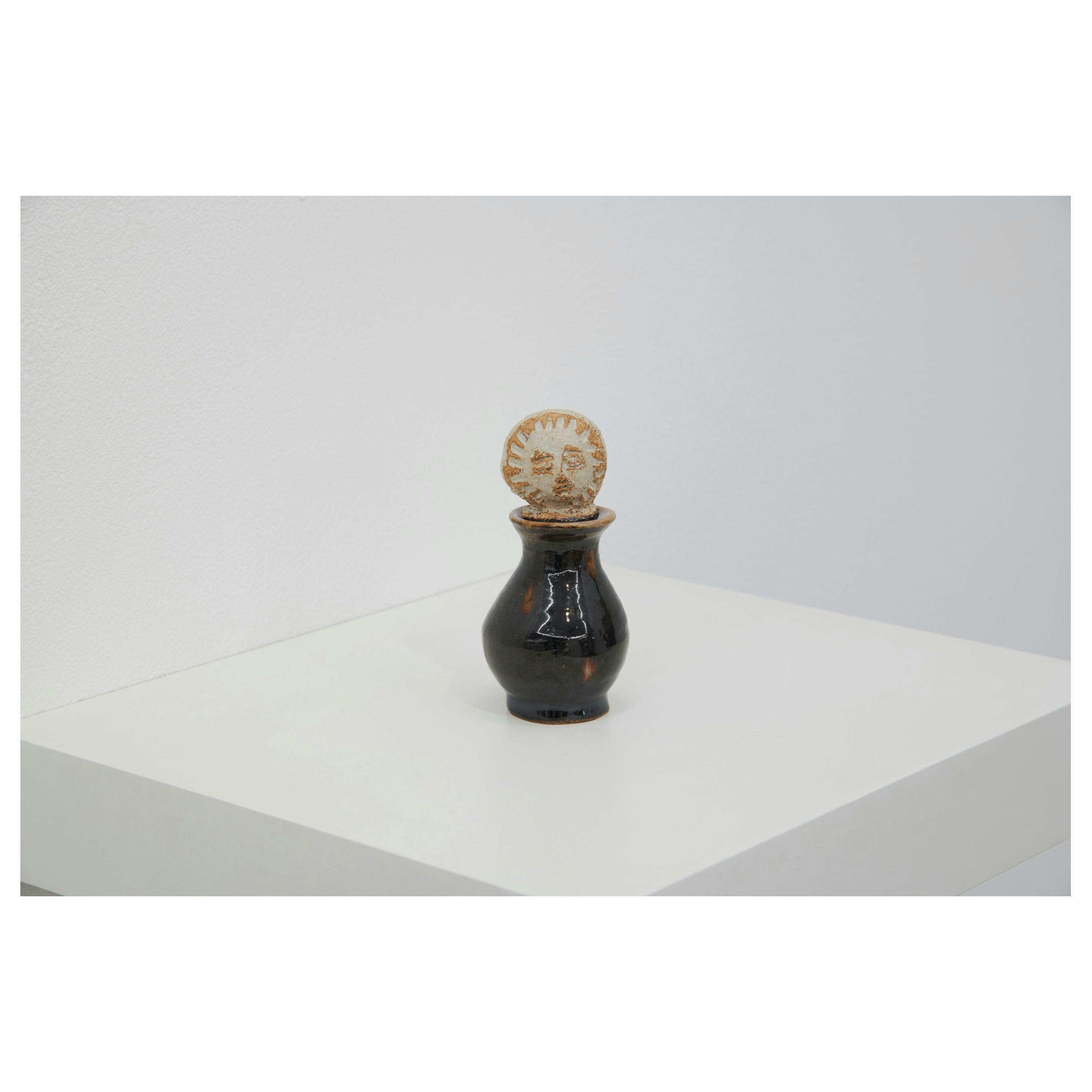 太陽小壺 #007 瀬戸黒ドット01