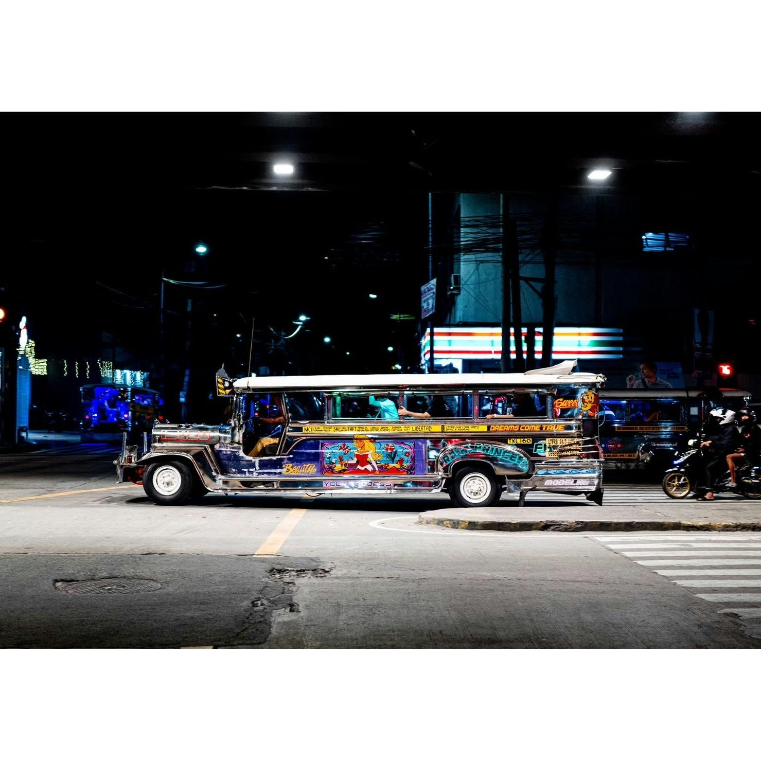 Jeepney at Night with “Dreams Come True”