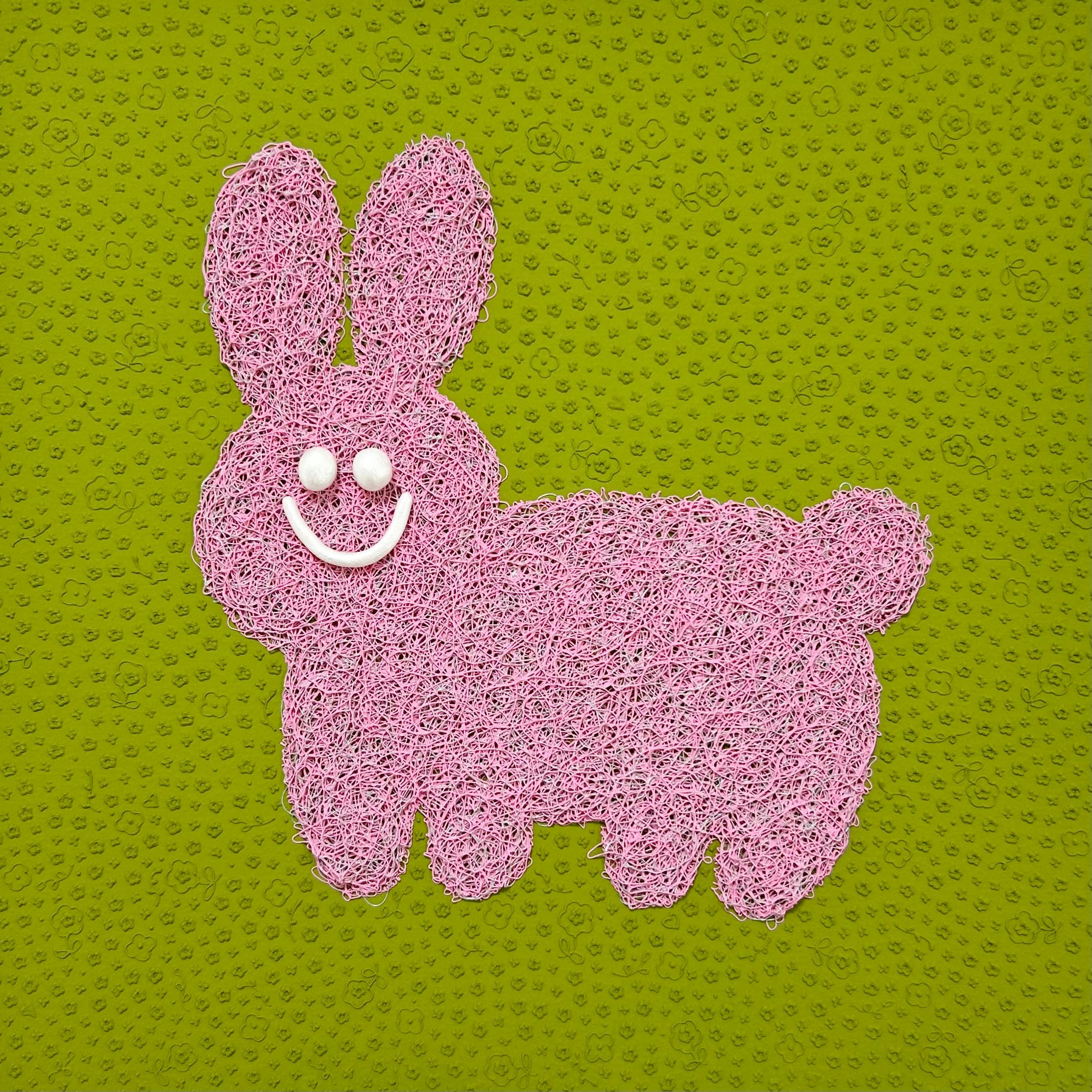 Mixed Emotions / Rabbits / Olive green and Pink color