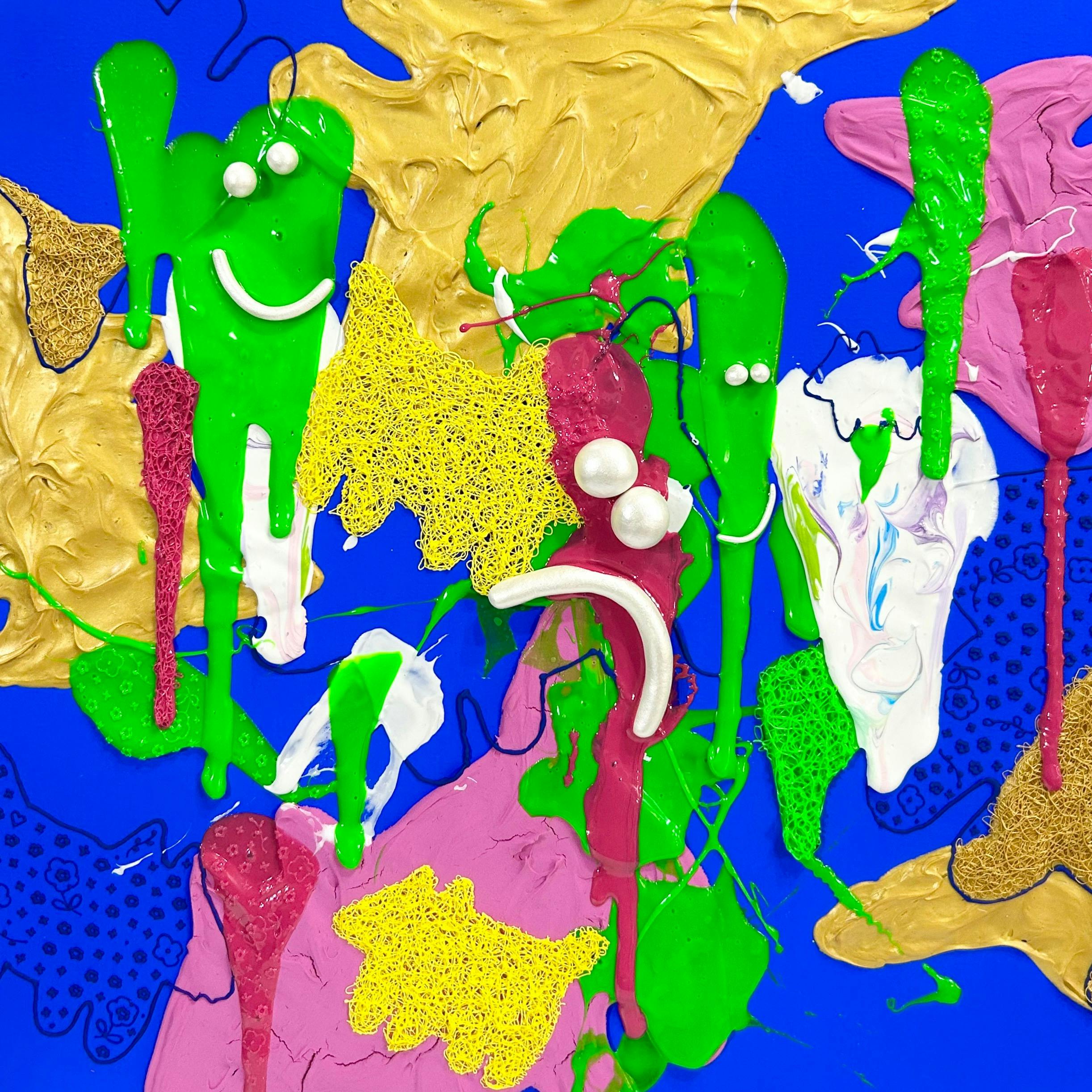 An Emotional Outburst / Cobalt blue and Gold colors