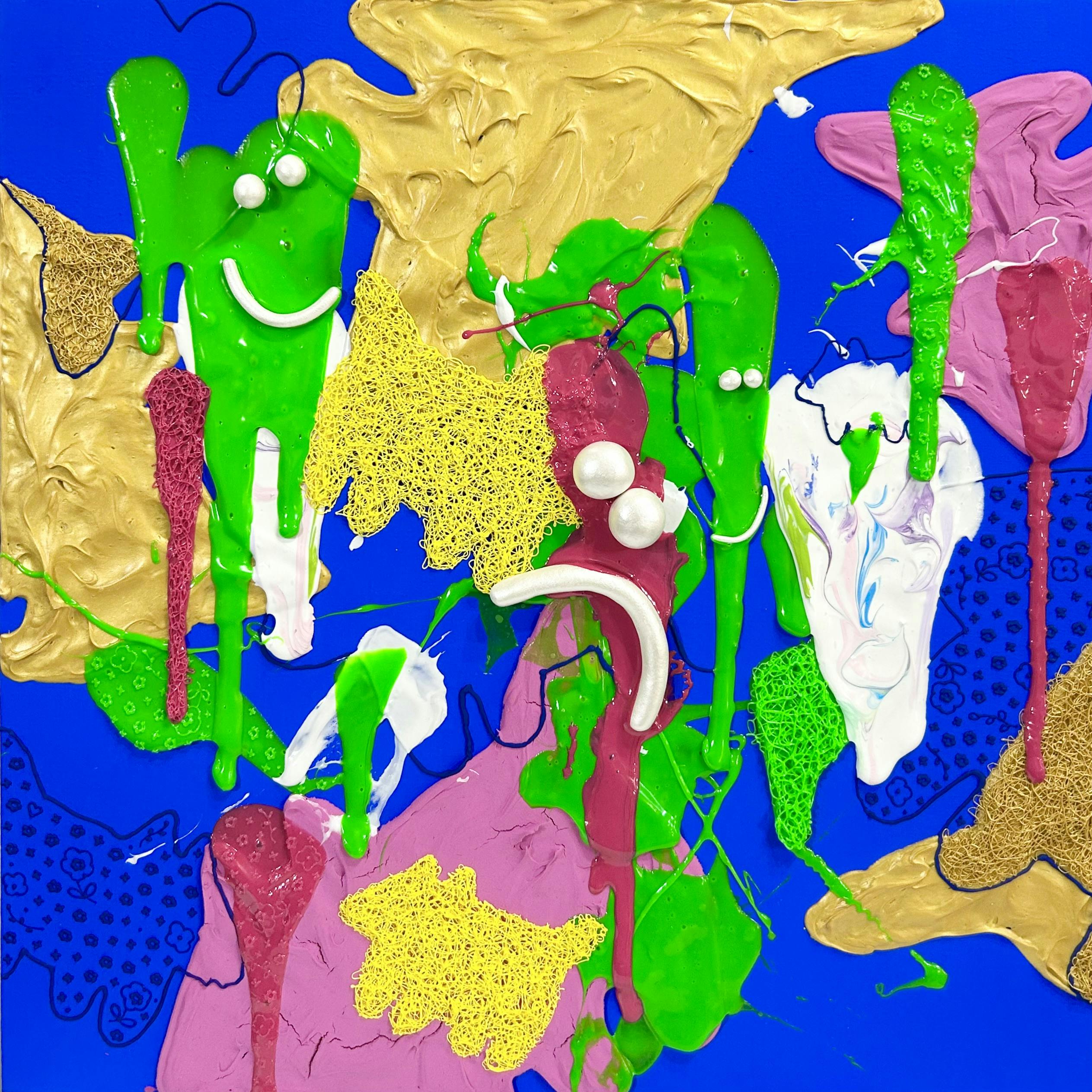 An Emotional Outburst / Cobalt blue and Gold colors