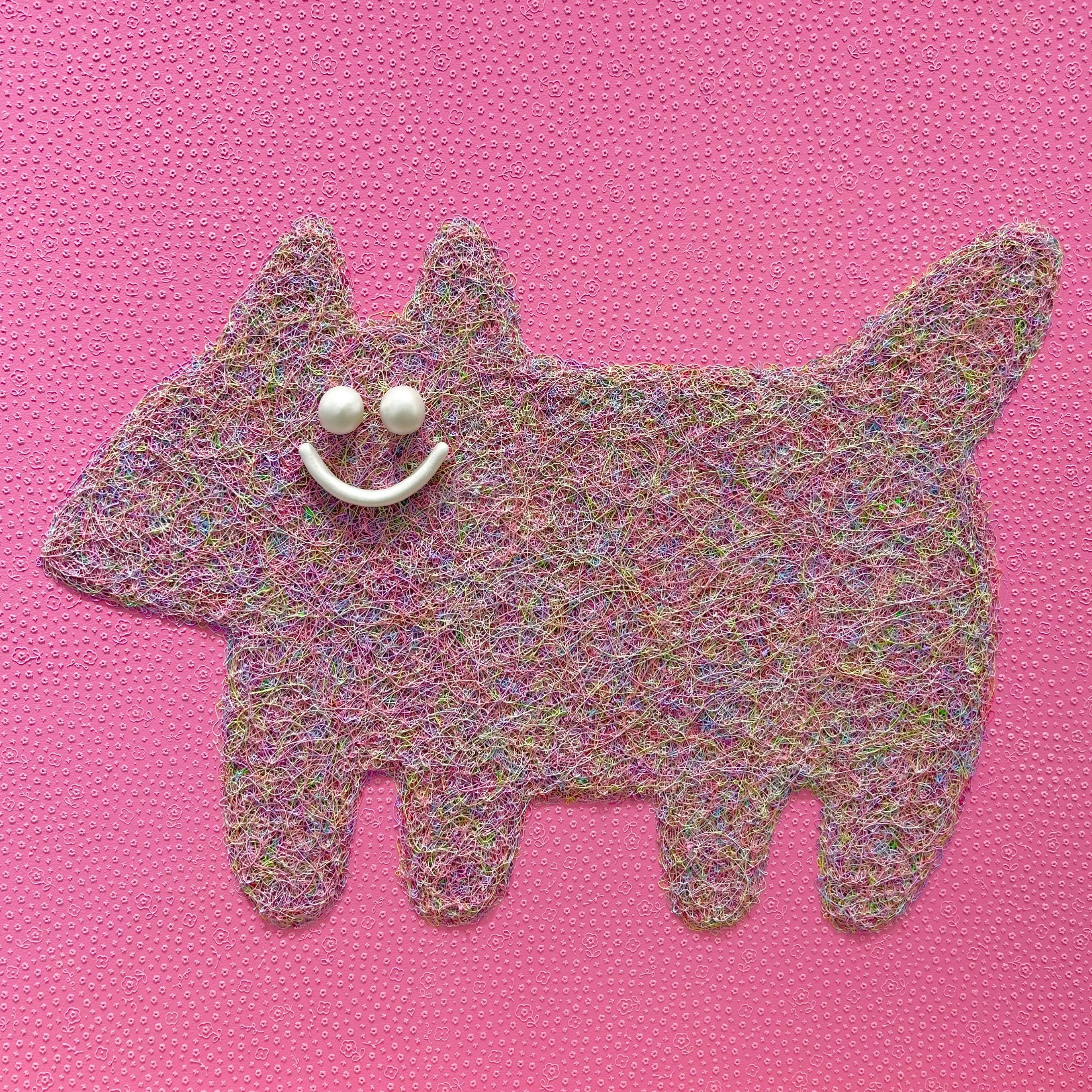 Mixed Emotions /Dogs / Pink and Whitey purpre colors