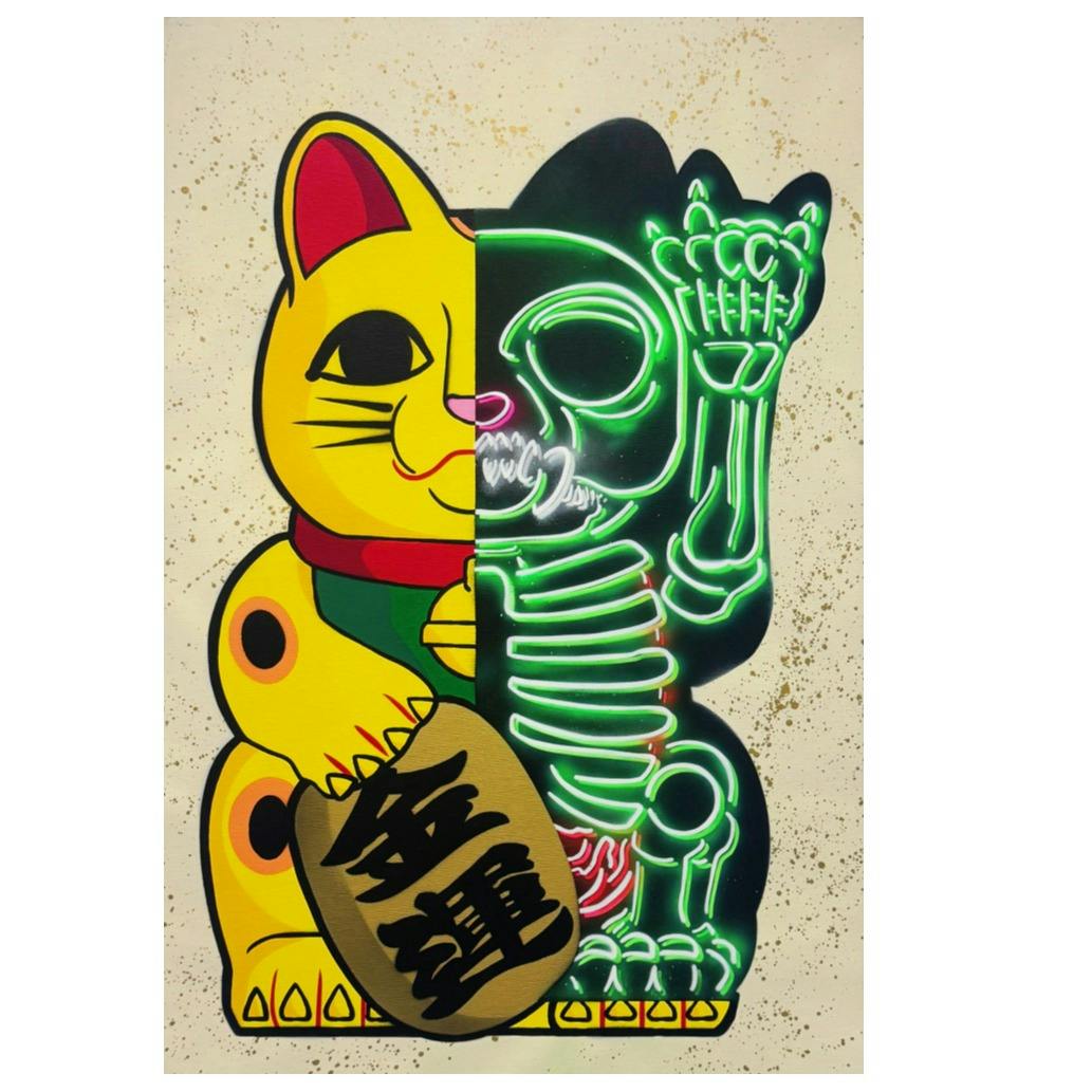 MANEKI-NEKO 50 50 YELLOW (GOLD SPLATTER) v.2