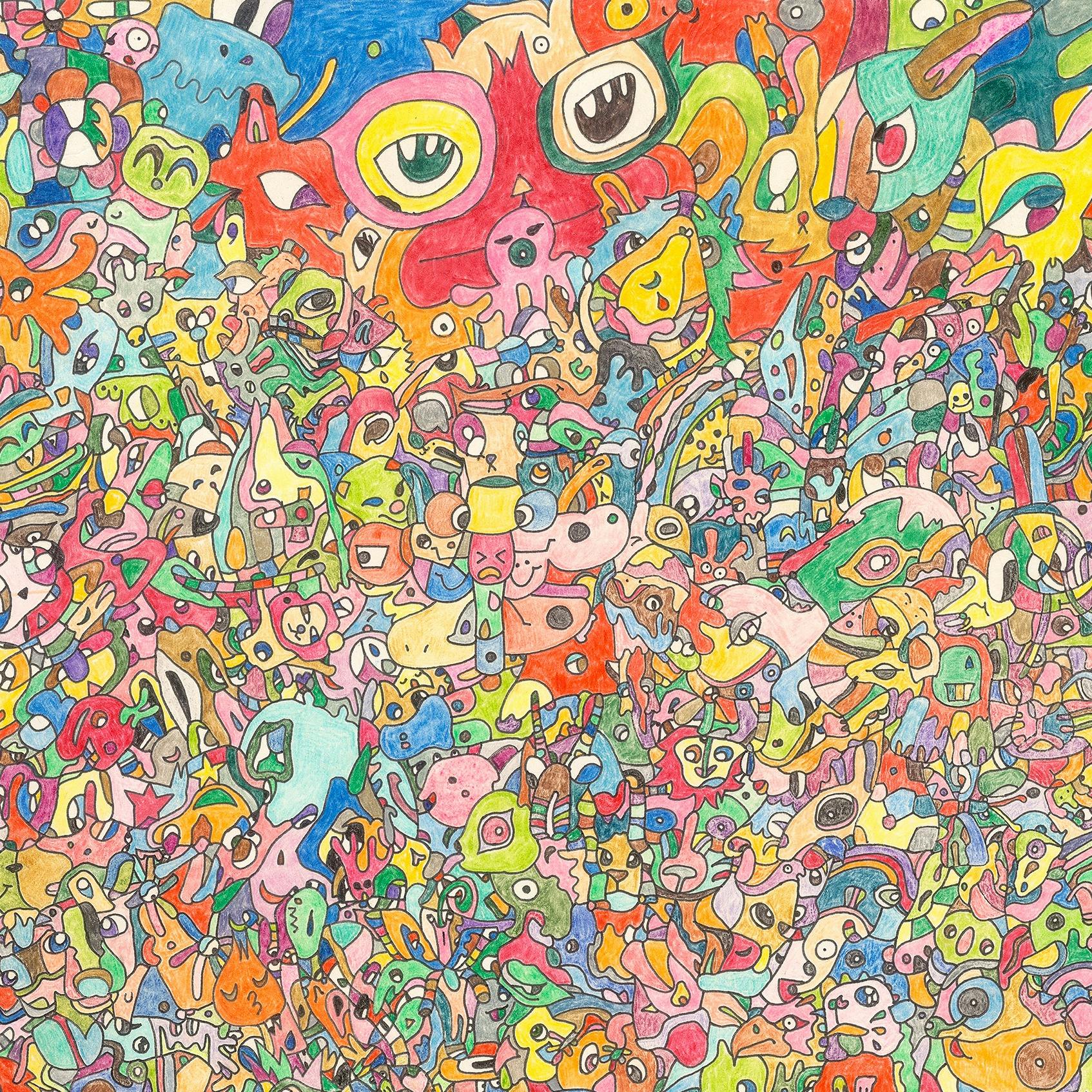 A chaotic and beautiful world of a bigeyed Monster