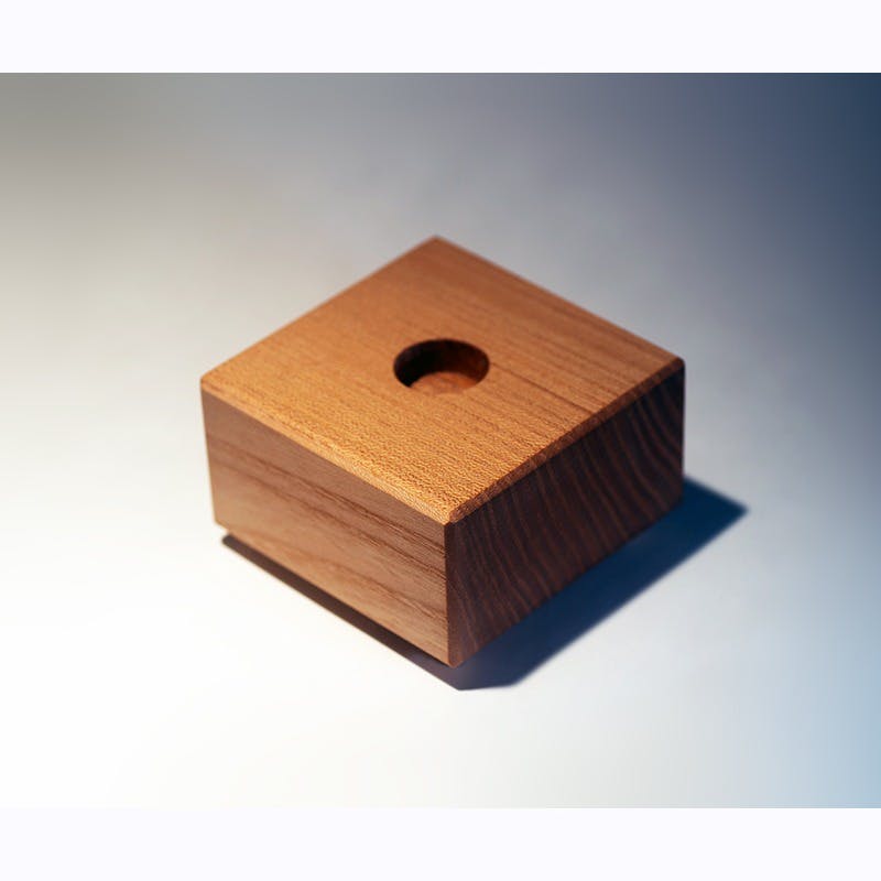 【田中福男作品用台座箱】①マーブル台　ホワイトウッド系