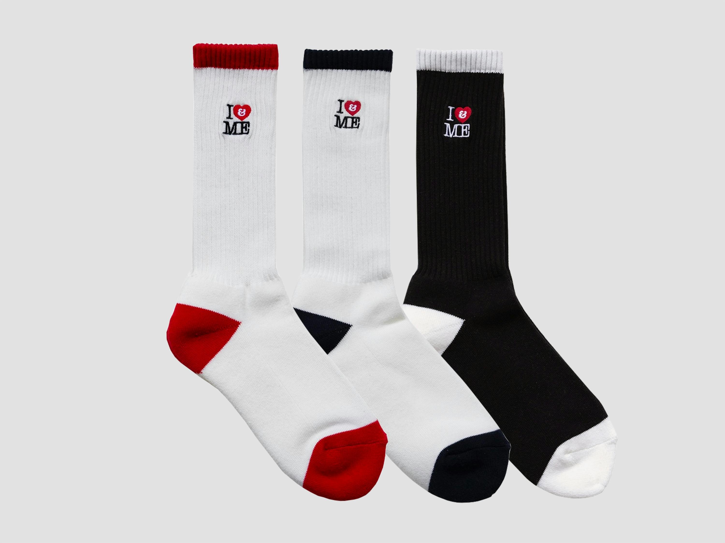 I&ME Socks_White/Red_Women