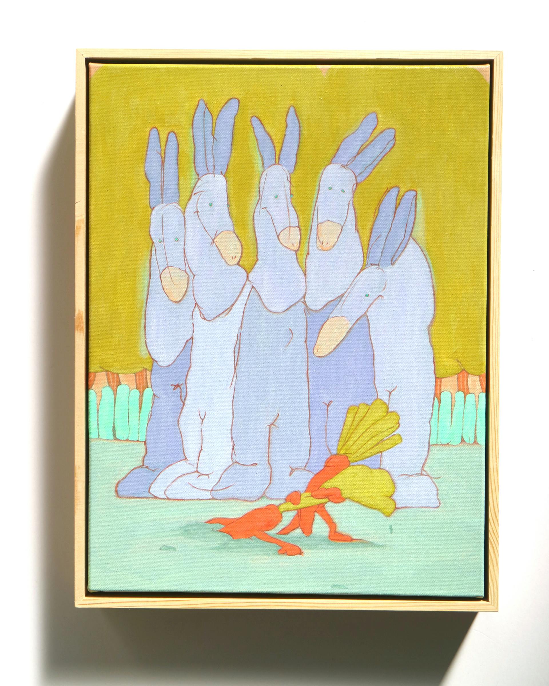 I saw them in the forest. Donkeys pulling out carrots. 森の中で見かけたんだ。ロバたちが、ニンジンを抜くところを見ているところを。