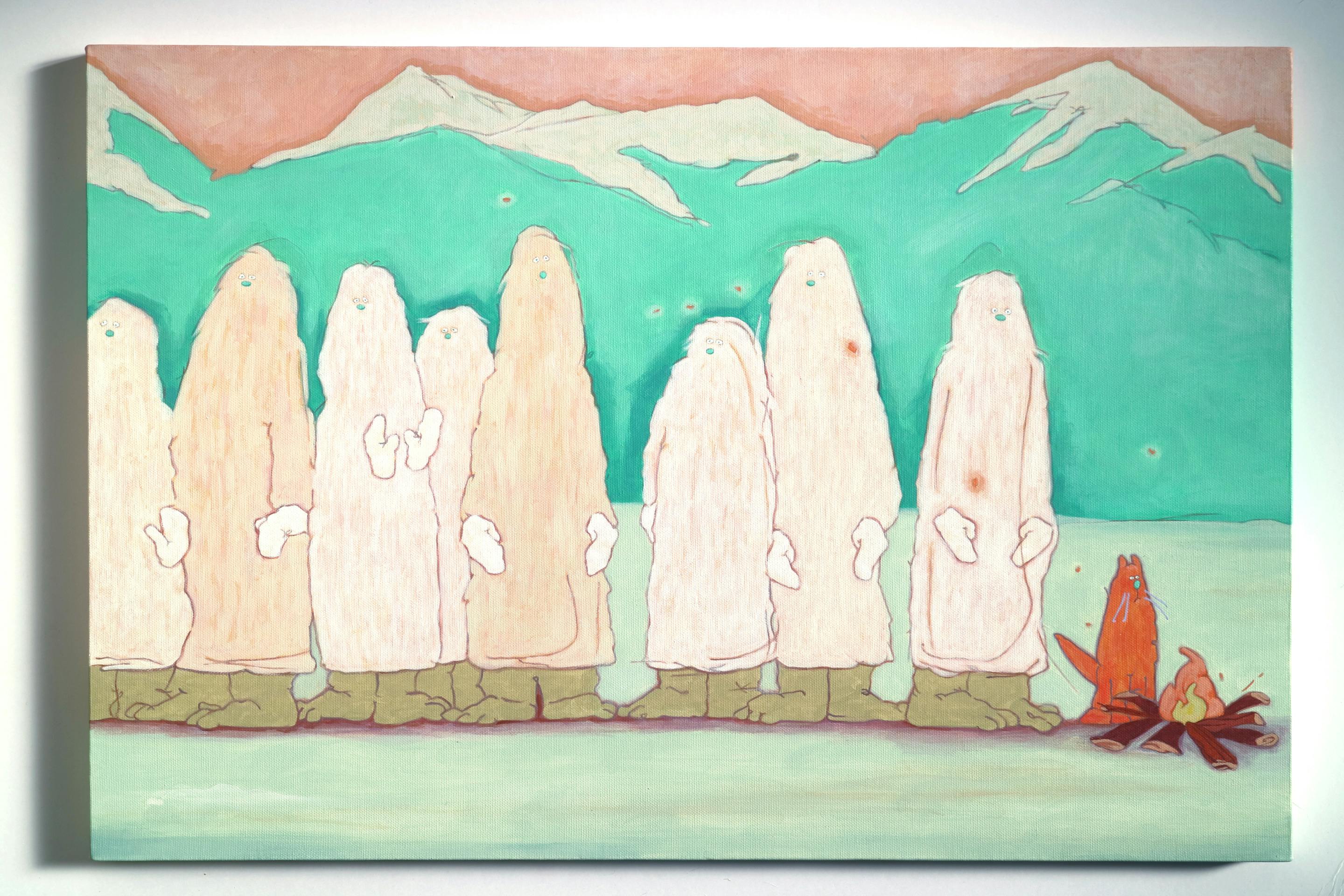 The day Yetis huddled to get warm 3/3 イエティたちが温まっていた日