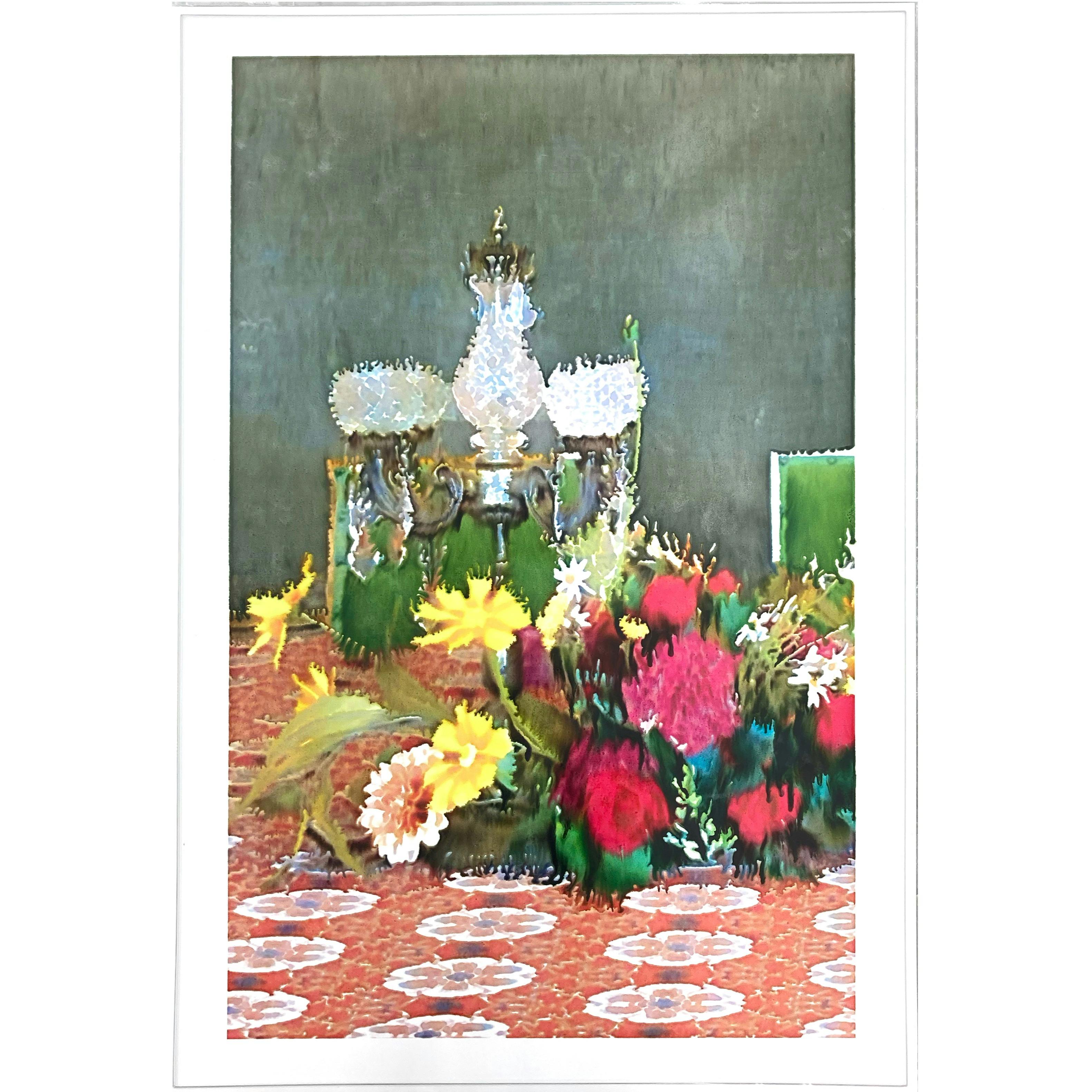 テーブルクロスと造花 Tablecloth and Plastic Flowers