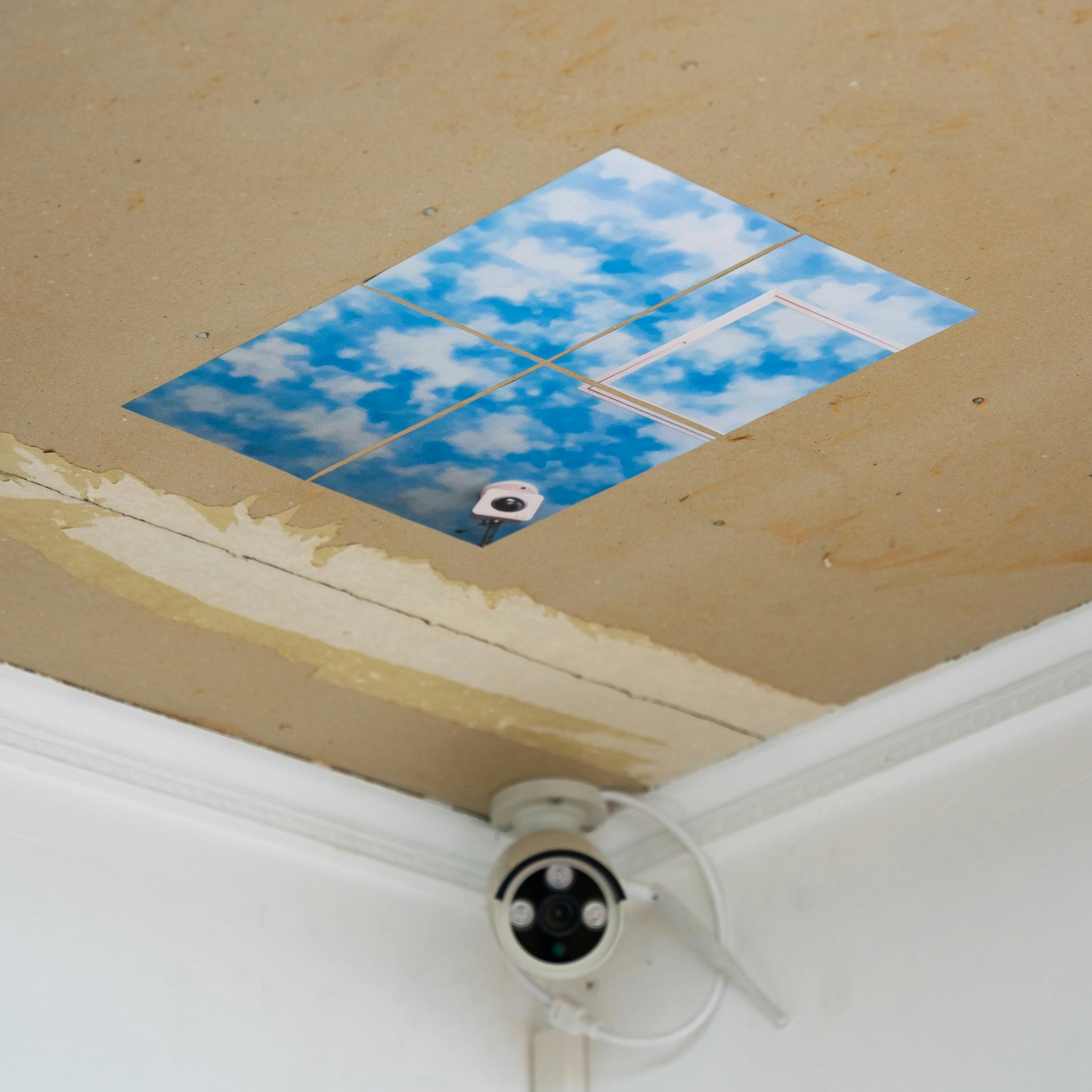 コインランドリーの青空ステッカー