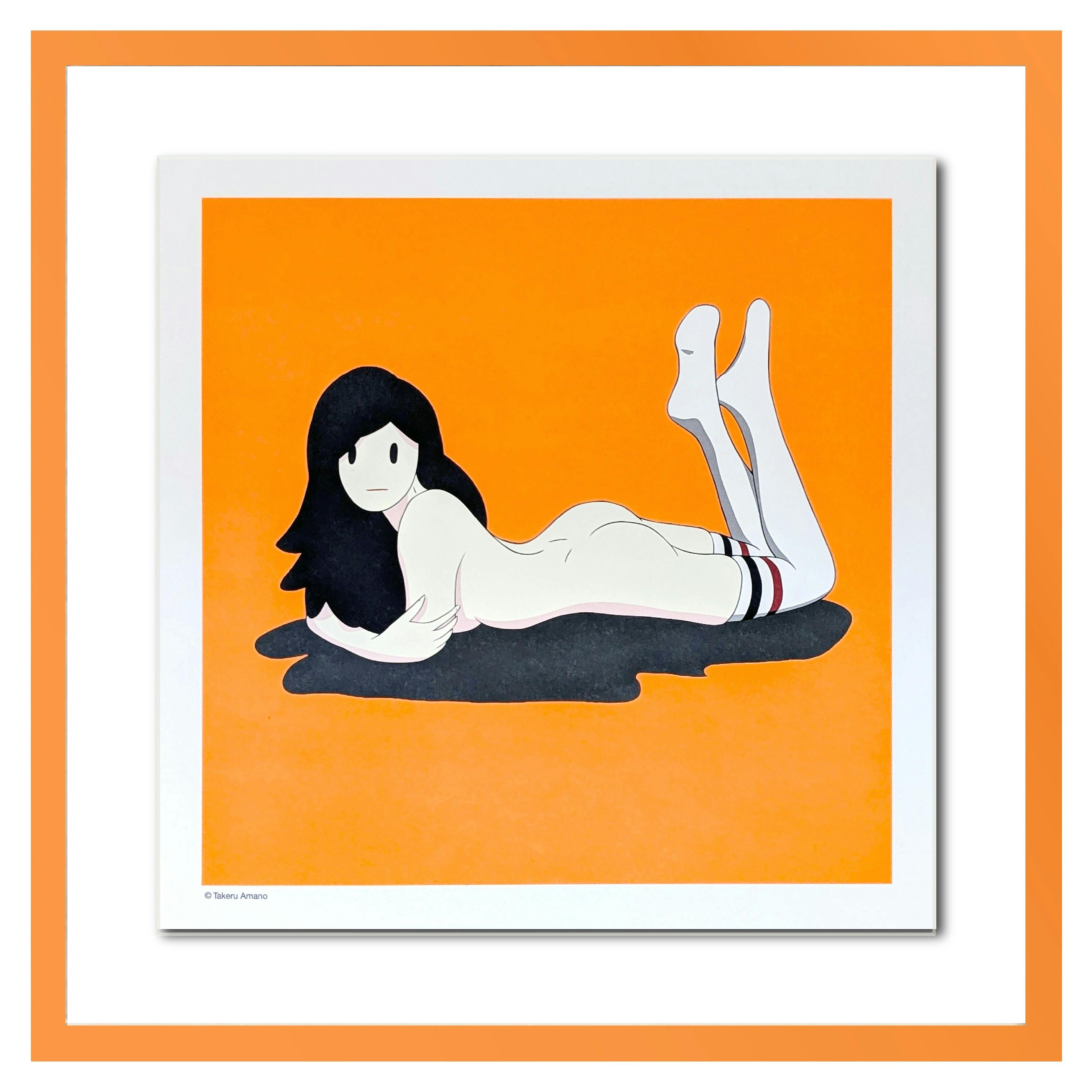 【ORANGEフレーム額装】 作家直筆サイン入り『Venus』NEON ORANGEオフセットプリント