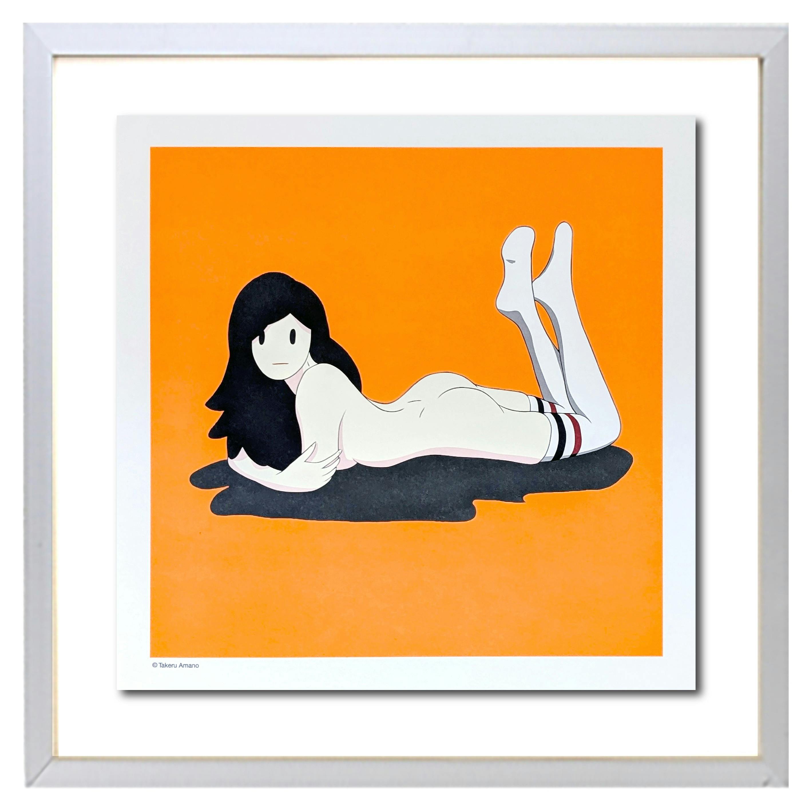 【SILVERフレーム額装】 作家直筆サイン入り『Venus』NEON ORANGEオフセットプリント