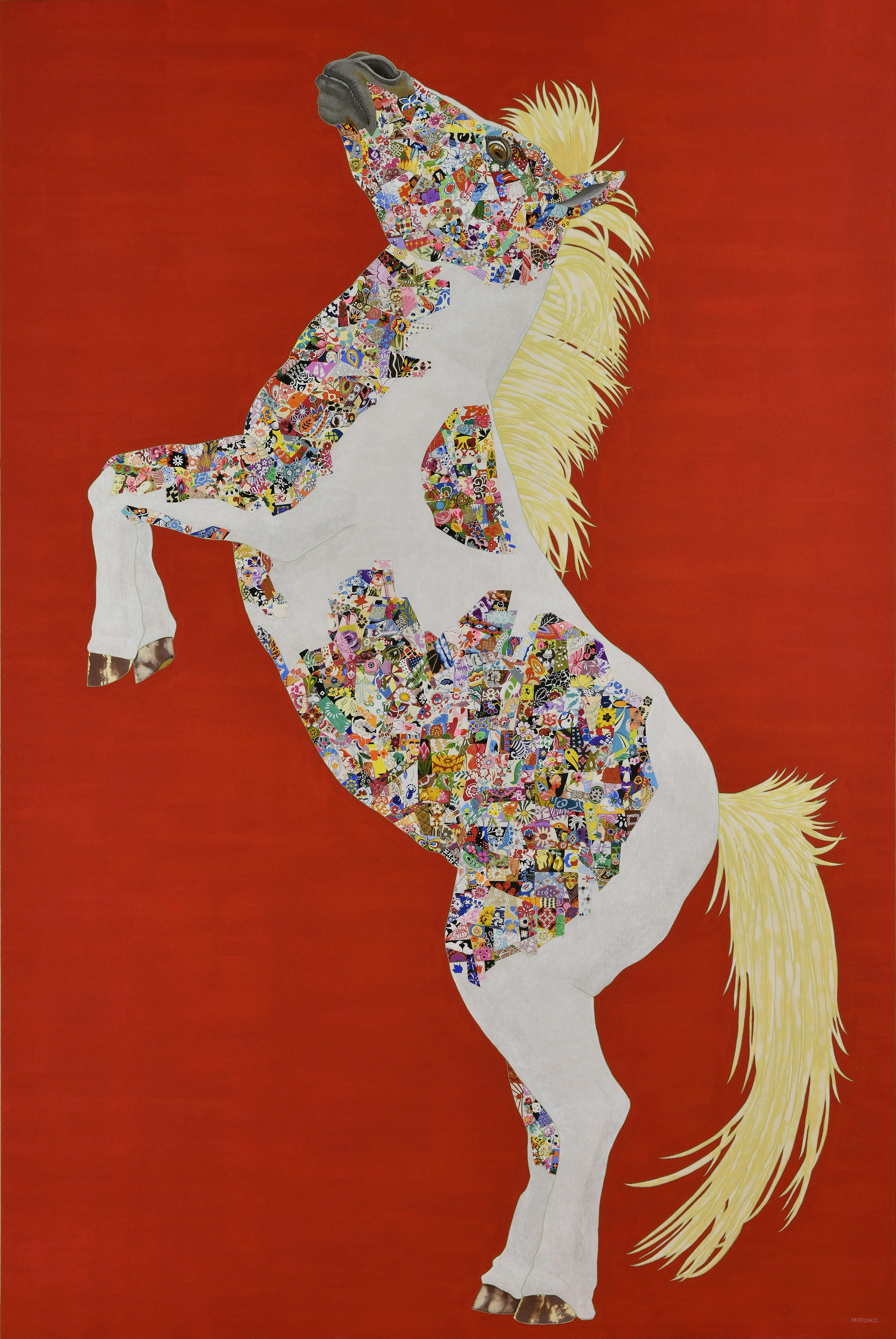 立ちあらわれる馬