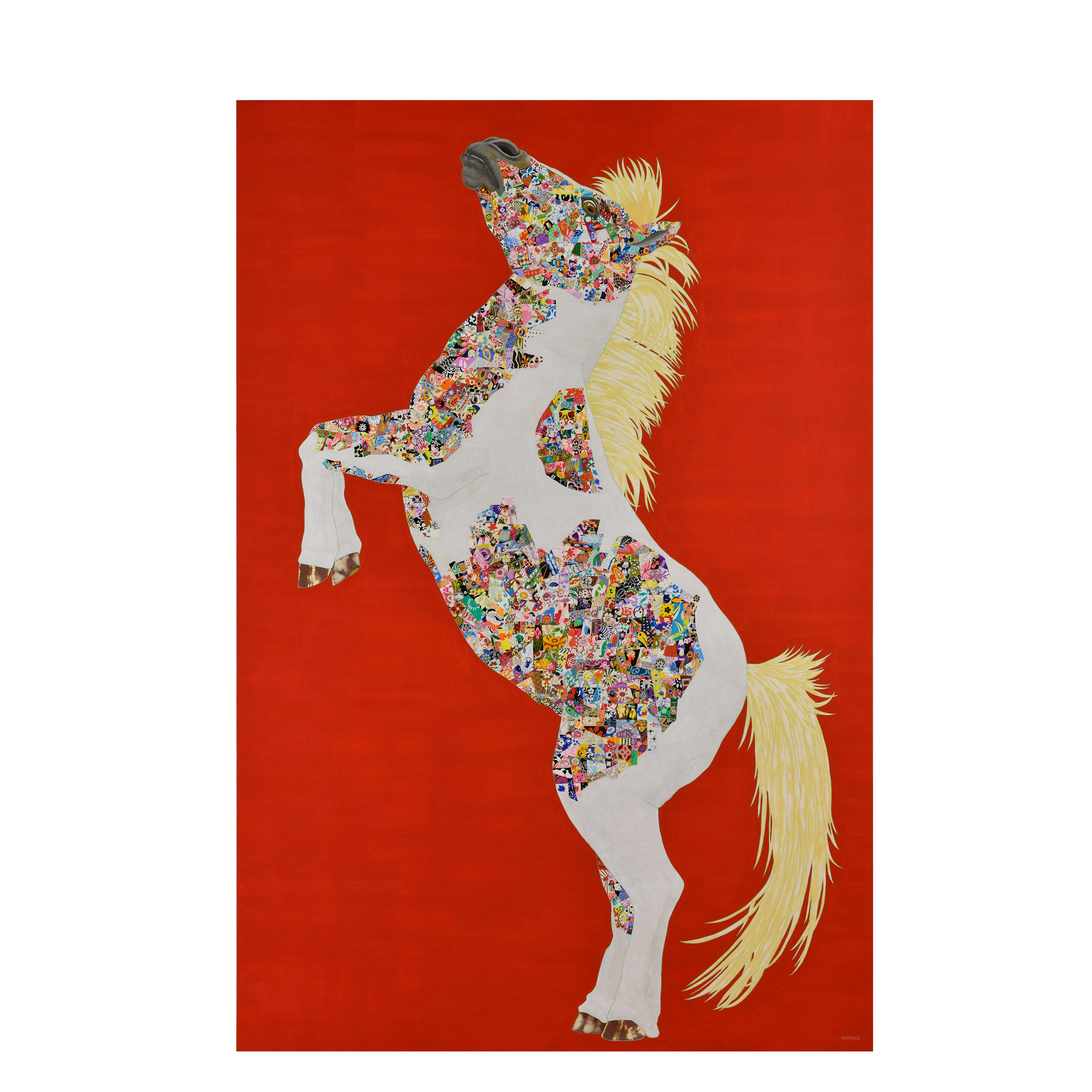 立ちあらわれる馬