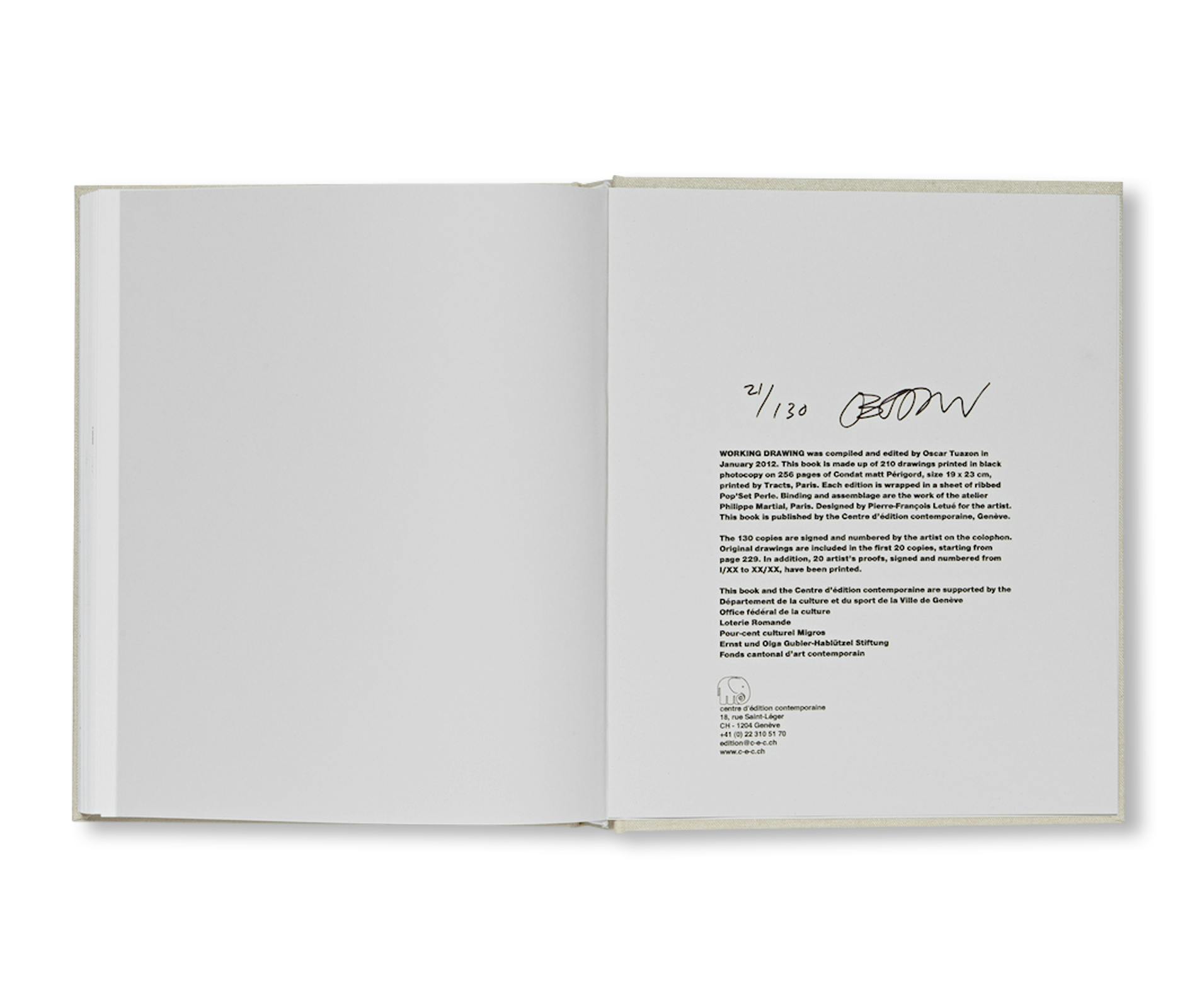 WORKING DRAWING [ENGLISH EDITION / SIGNED / NUMBERED]