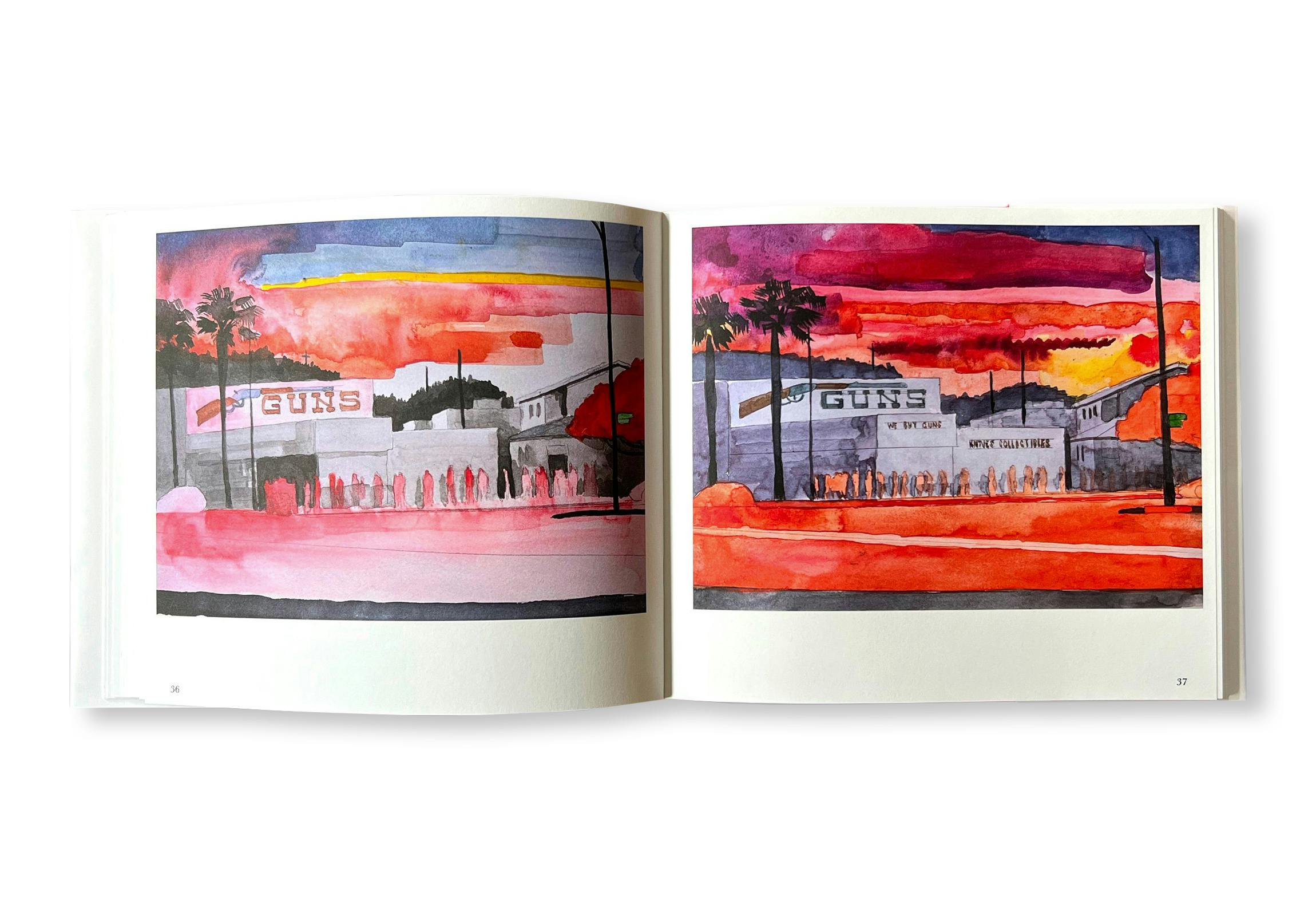 AGAINST GOD, AGAINST GUNS, AGAINST ENERGY. GUN STORE PAINTINGS